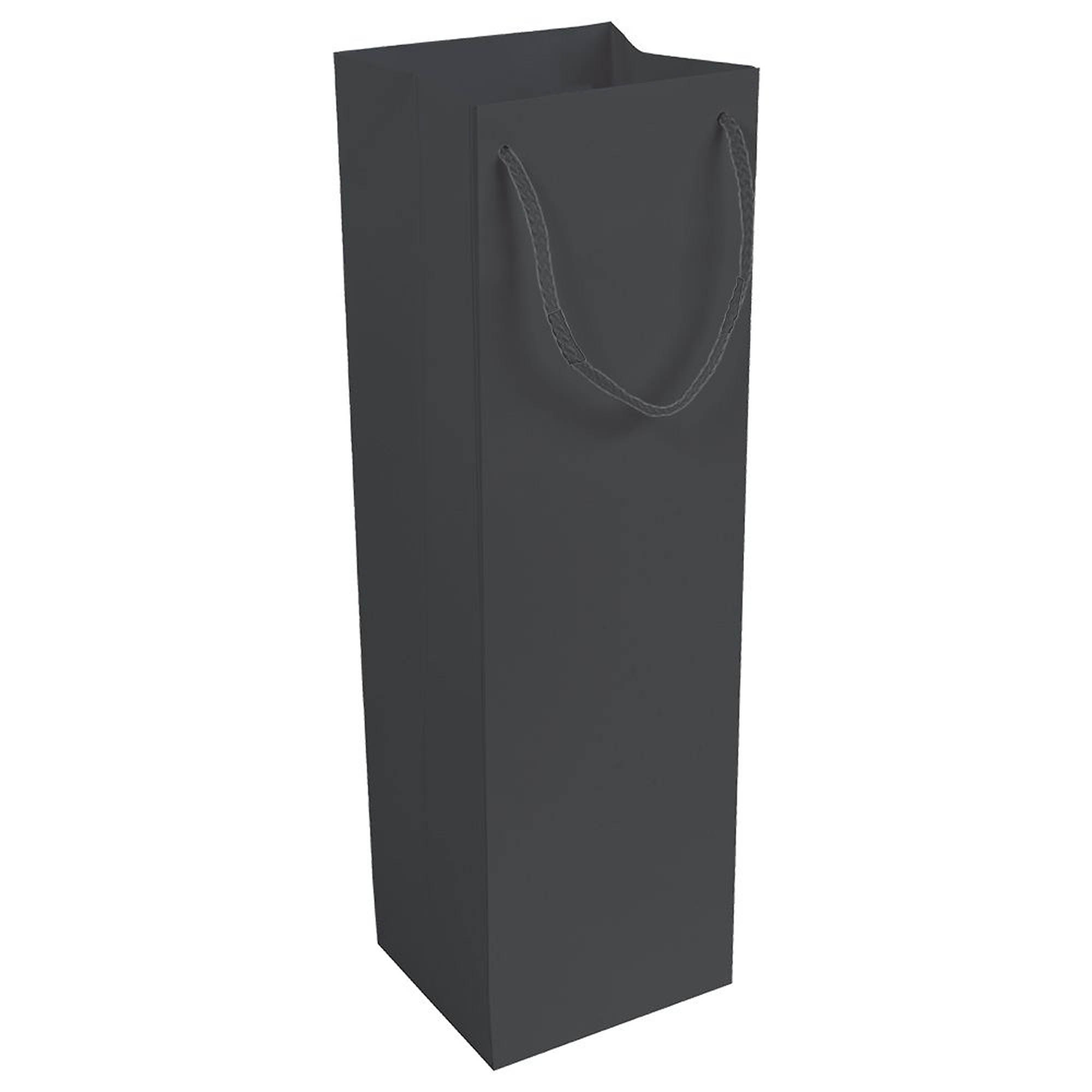 157 g/m2 matte laminated paper bottle shopping bag with gusset and bottom reinforcement
