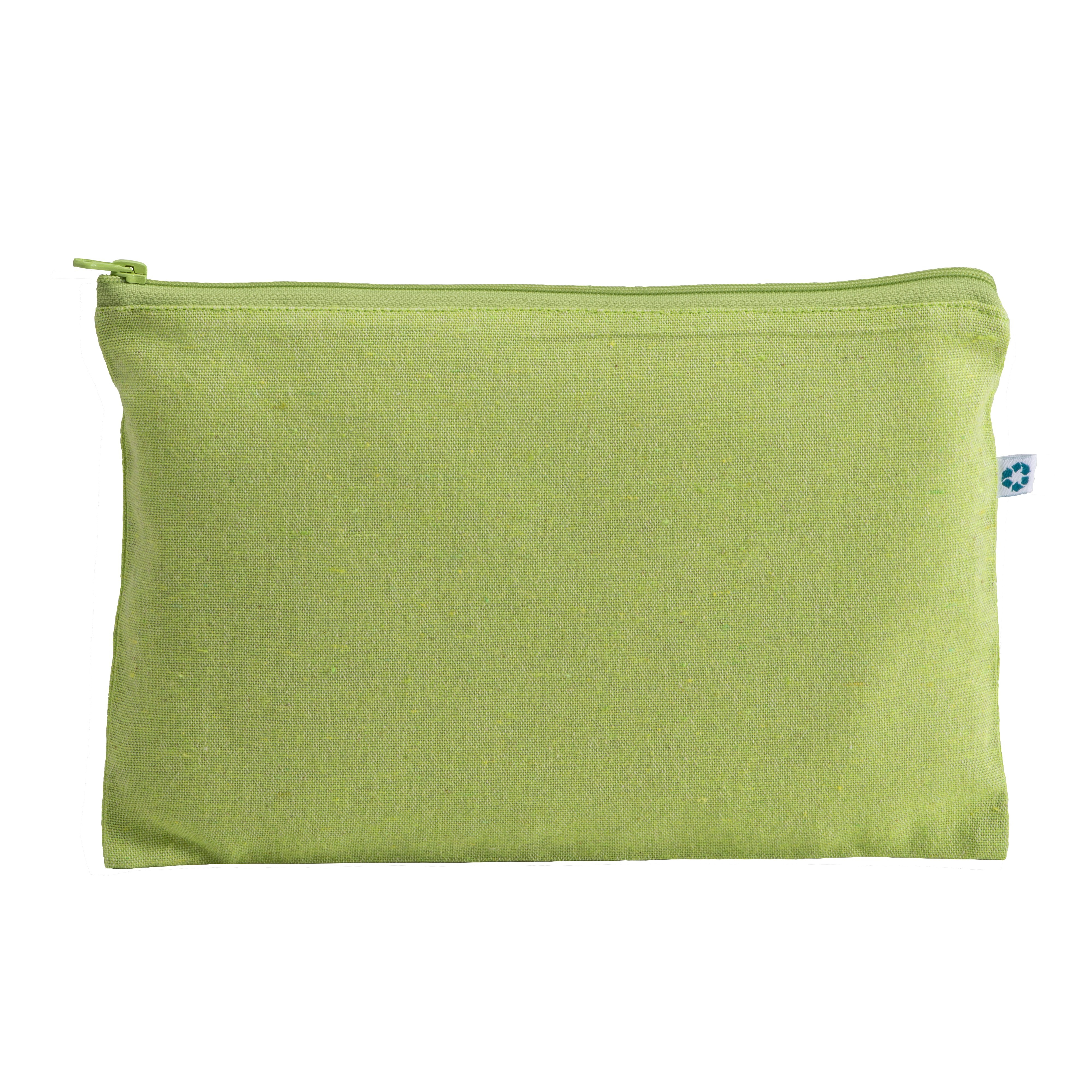 Trusă de cosmetice din bumbac reciclat, 150 g/m², cu fermoar.