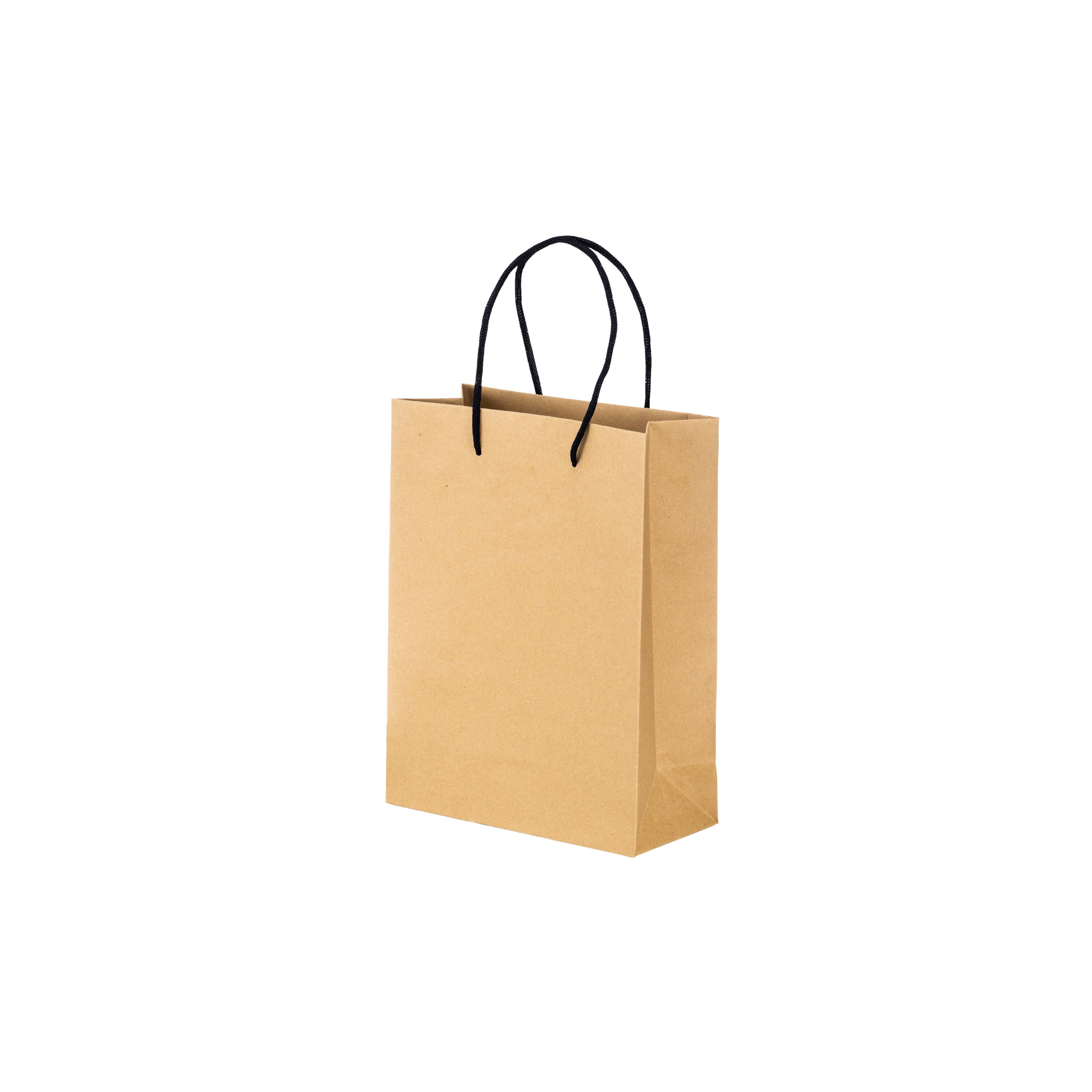 150 g/m2 recycled paper bag with gusset and short colored handles