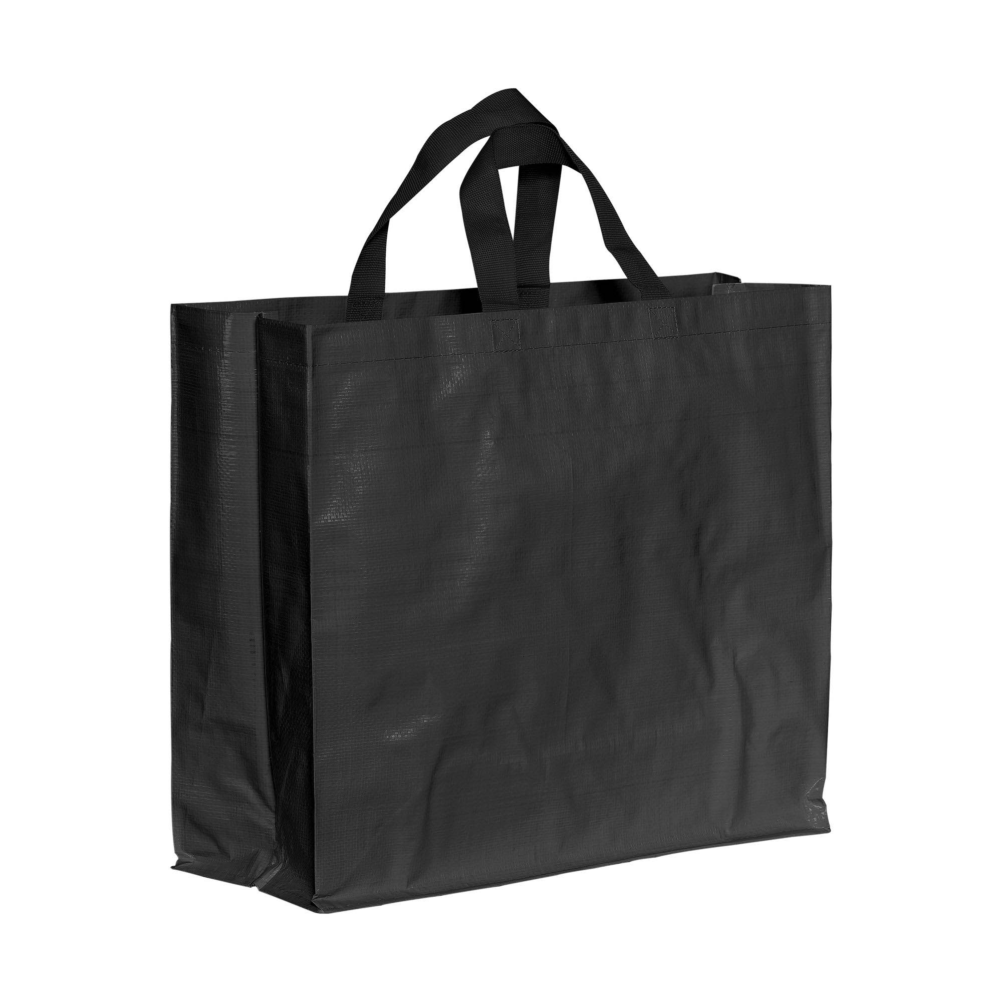 Recycled laminated 120 g/m2 PP shopping bag with gusset and short  handles