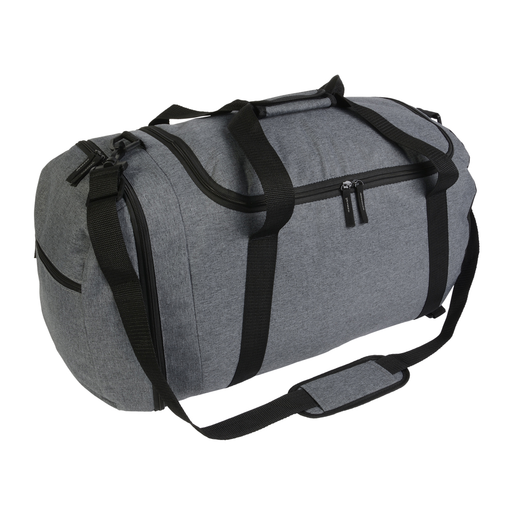 Twotone polyester sport bag with extractibles straps and boot carrier pocket