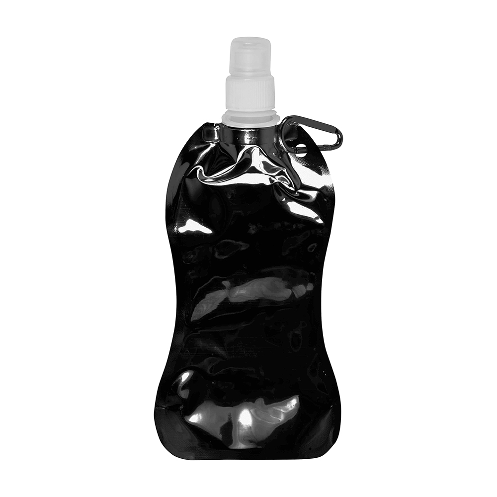Foldable PE/PET BPA free water bottle (480ml), with snap hook
