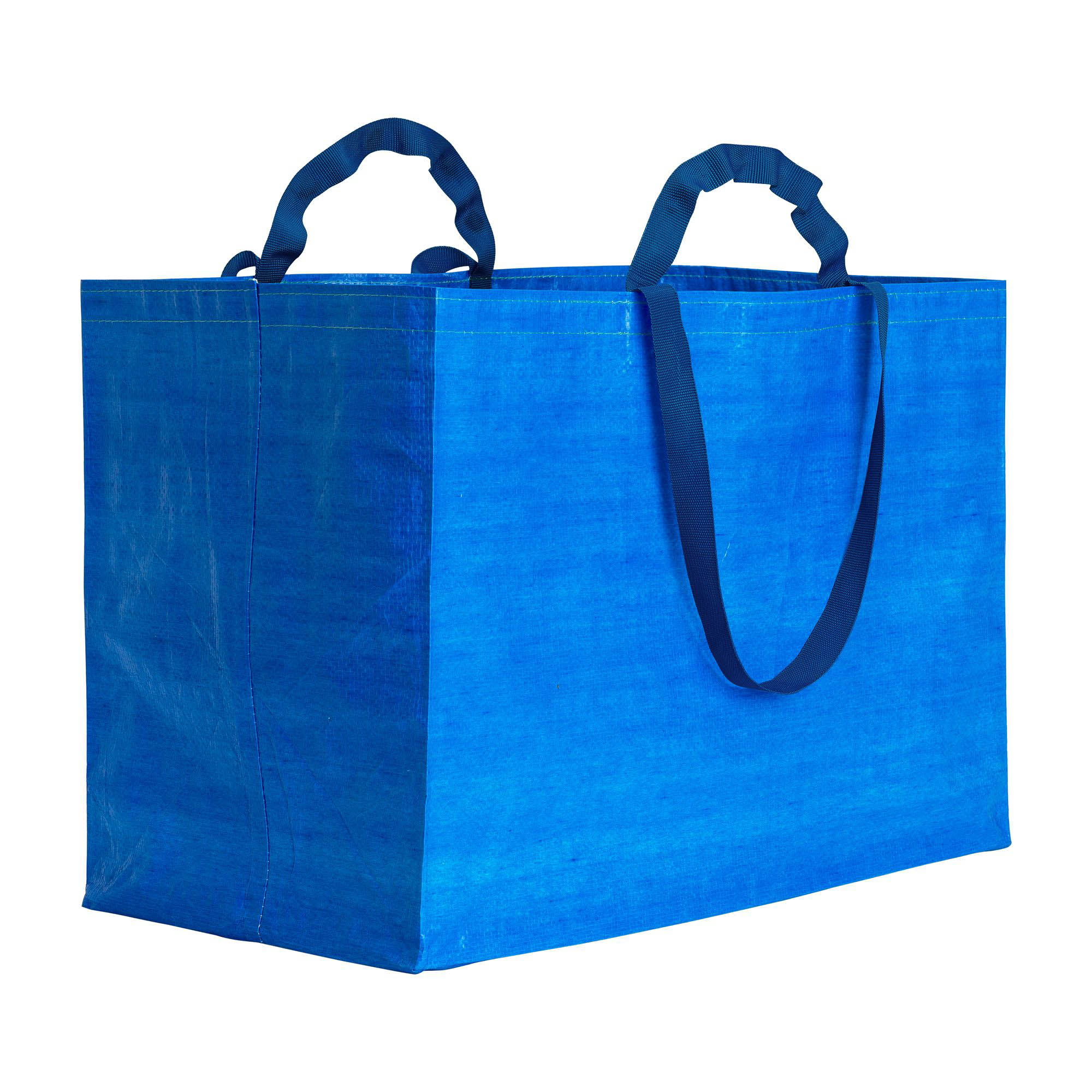 Recycled polypropylene maxi shopping bag with double ribbon handles (short and long)