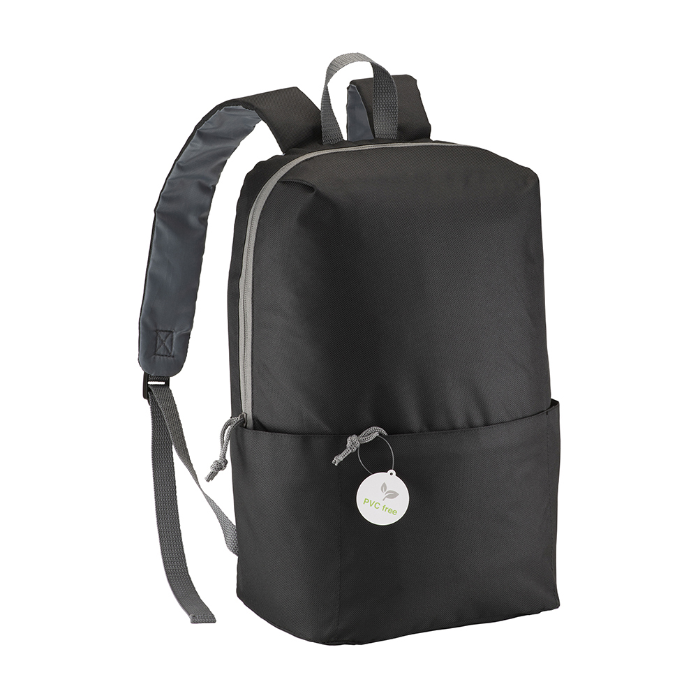 PVC-free polyester 4 pockets backpack with four pockets, adjustable shoulder straps