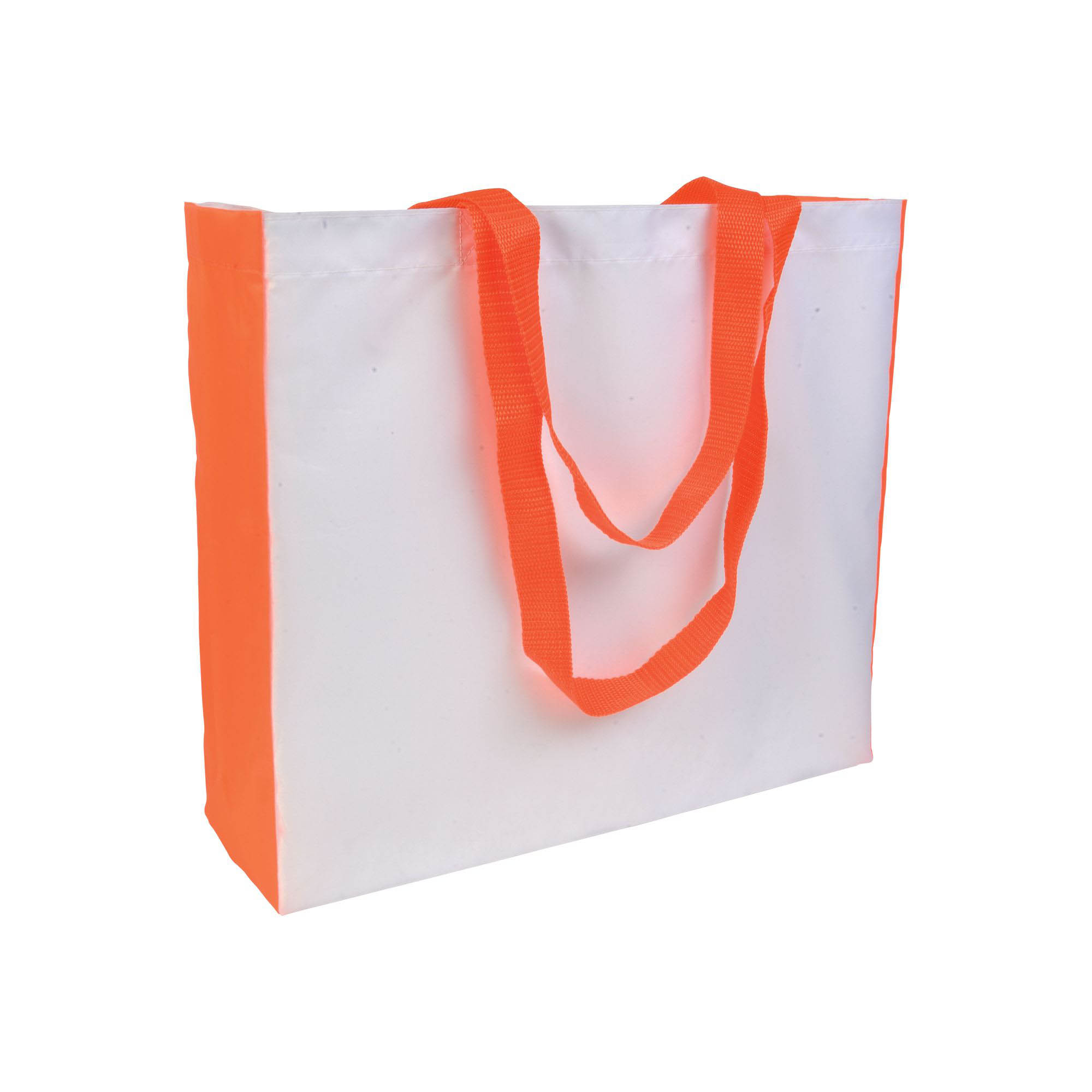 Heat-resistant 210D polyester shopping bag with coloured gusset, suitable for sublimation