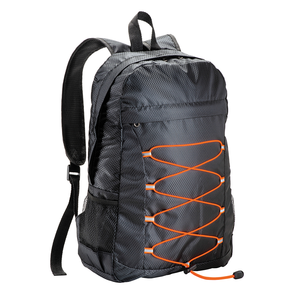 210D RIPSTOP polyester retractable backpack with 4 pockets whome two mesh side pockets