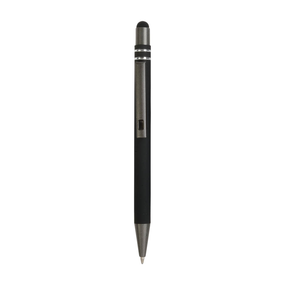 Snap pen with rubberised grip with trim rings with touch screen