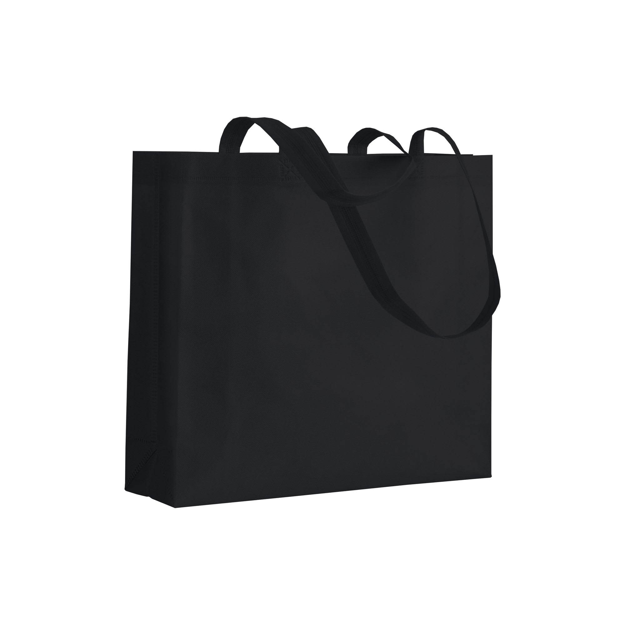 Heat-sealed 80 g/m2 non-woven fabric shopping bag with gusset and long handles