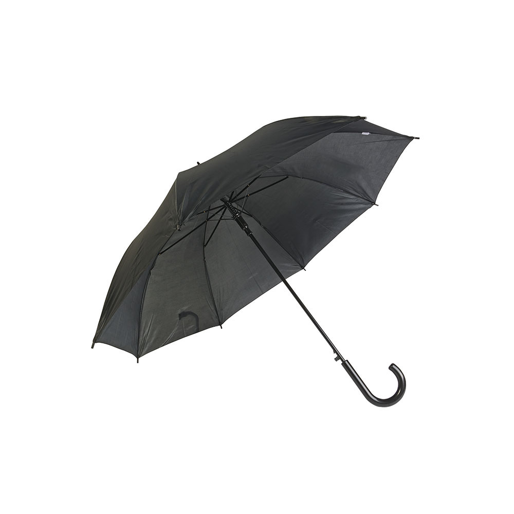 Automatic umbrella with metal shaft and plastic crook handle
