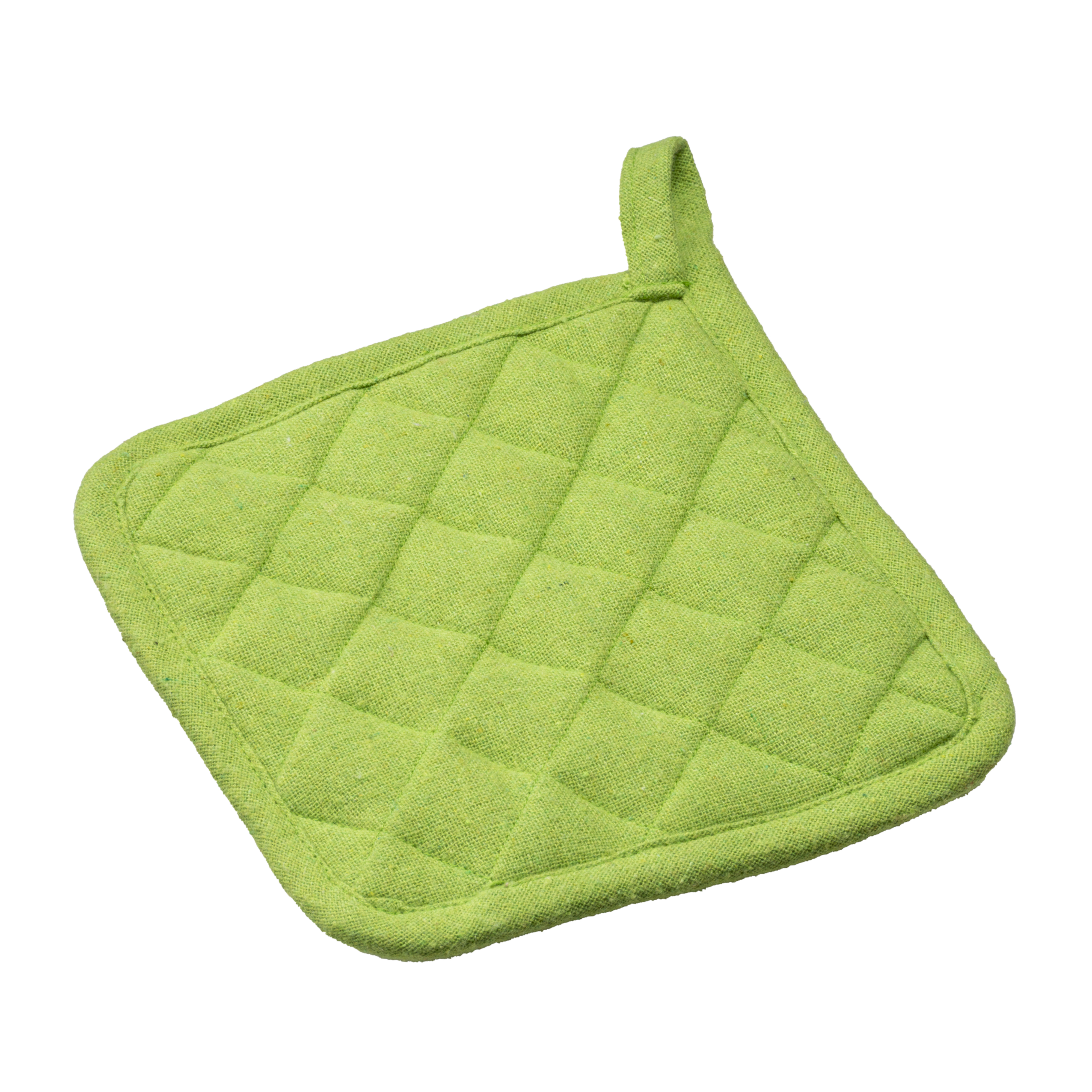 Recycled cotton kitchen pot holder  with hooking loop