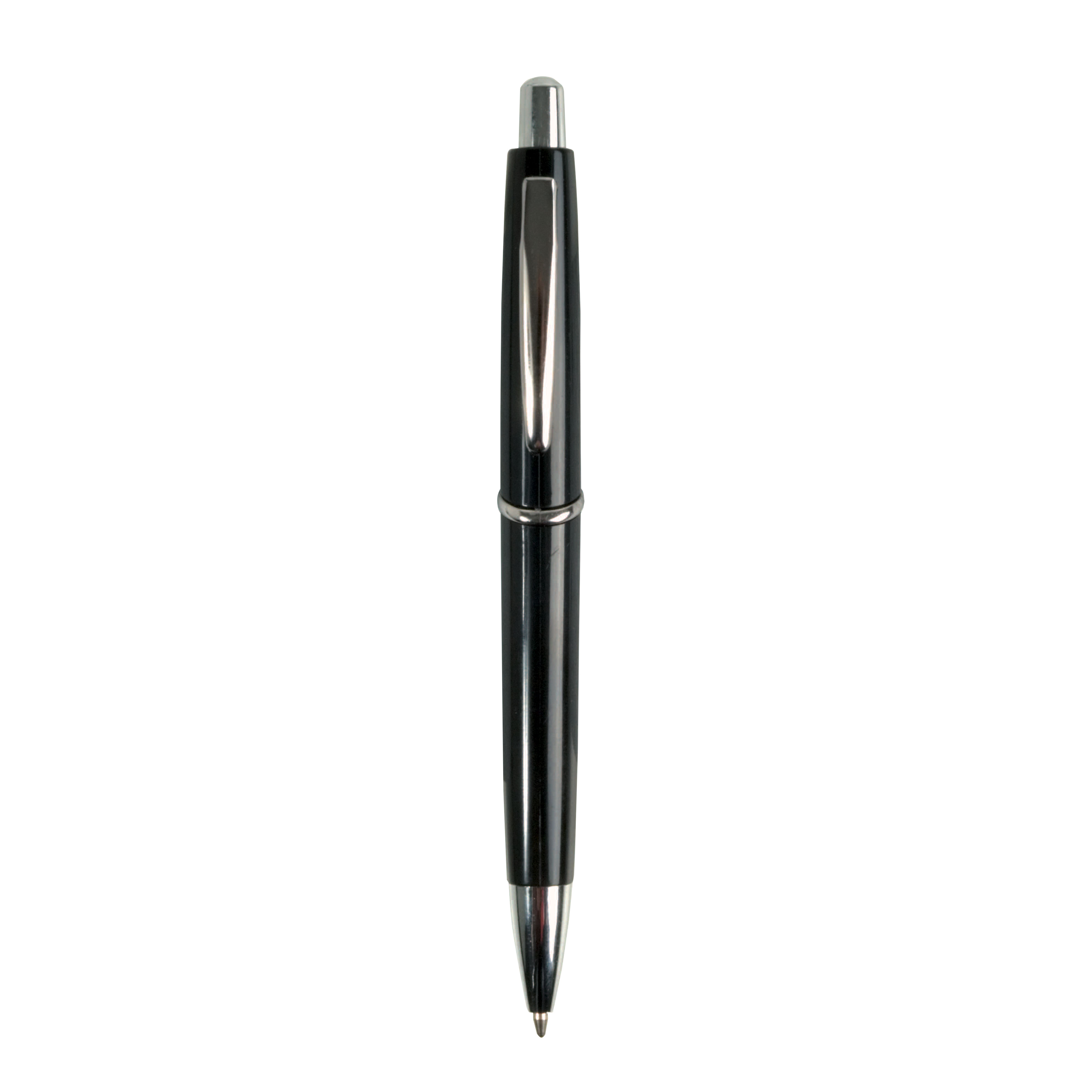 ABS plastic snap pen with coloured barrel and metal clip, jumbo refill