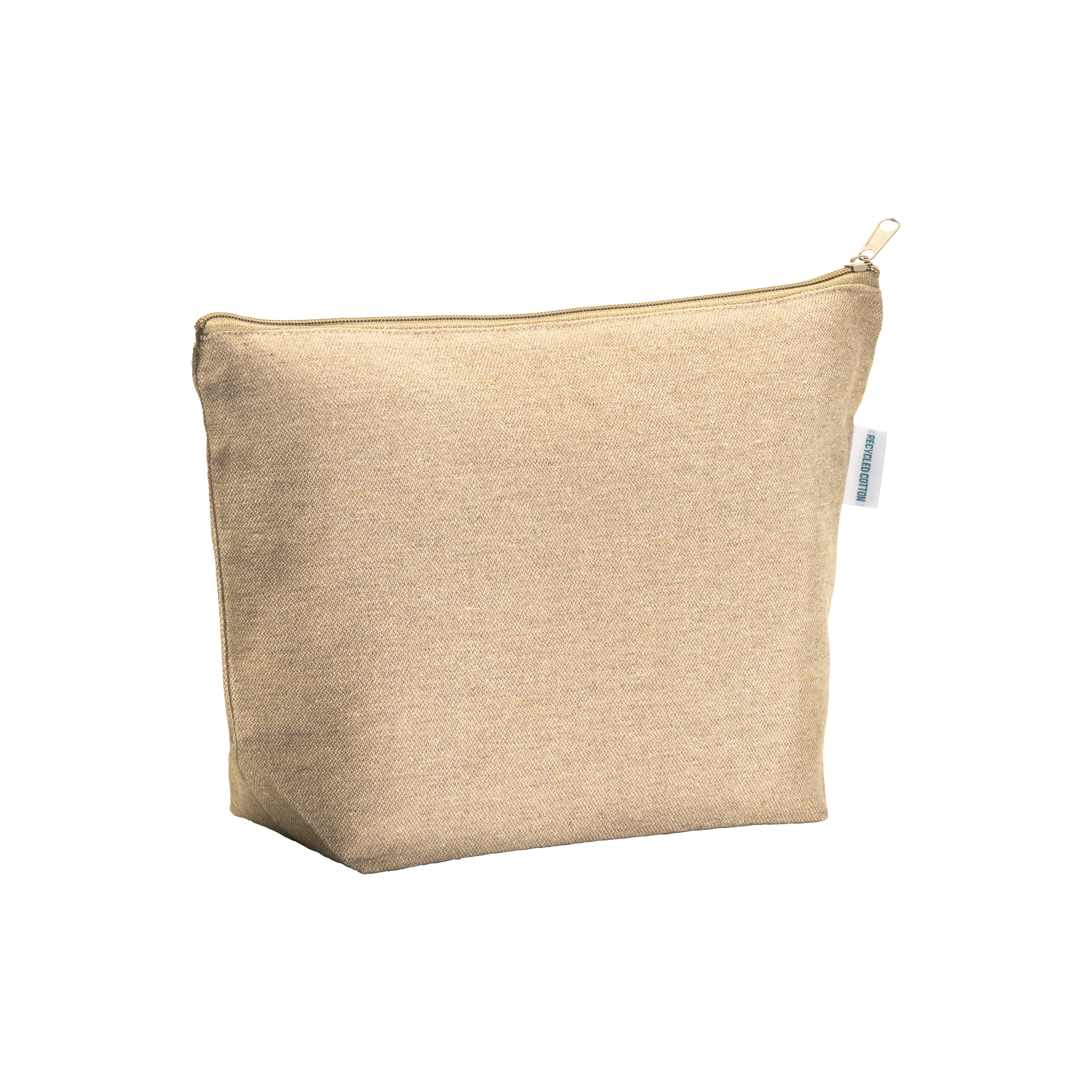 280 g/m2 recycled cotton beauty case with zip and gusset at base