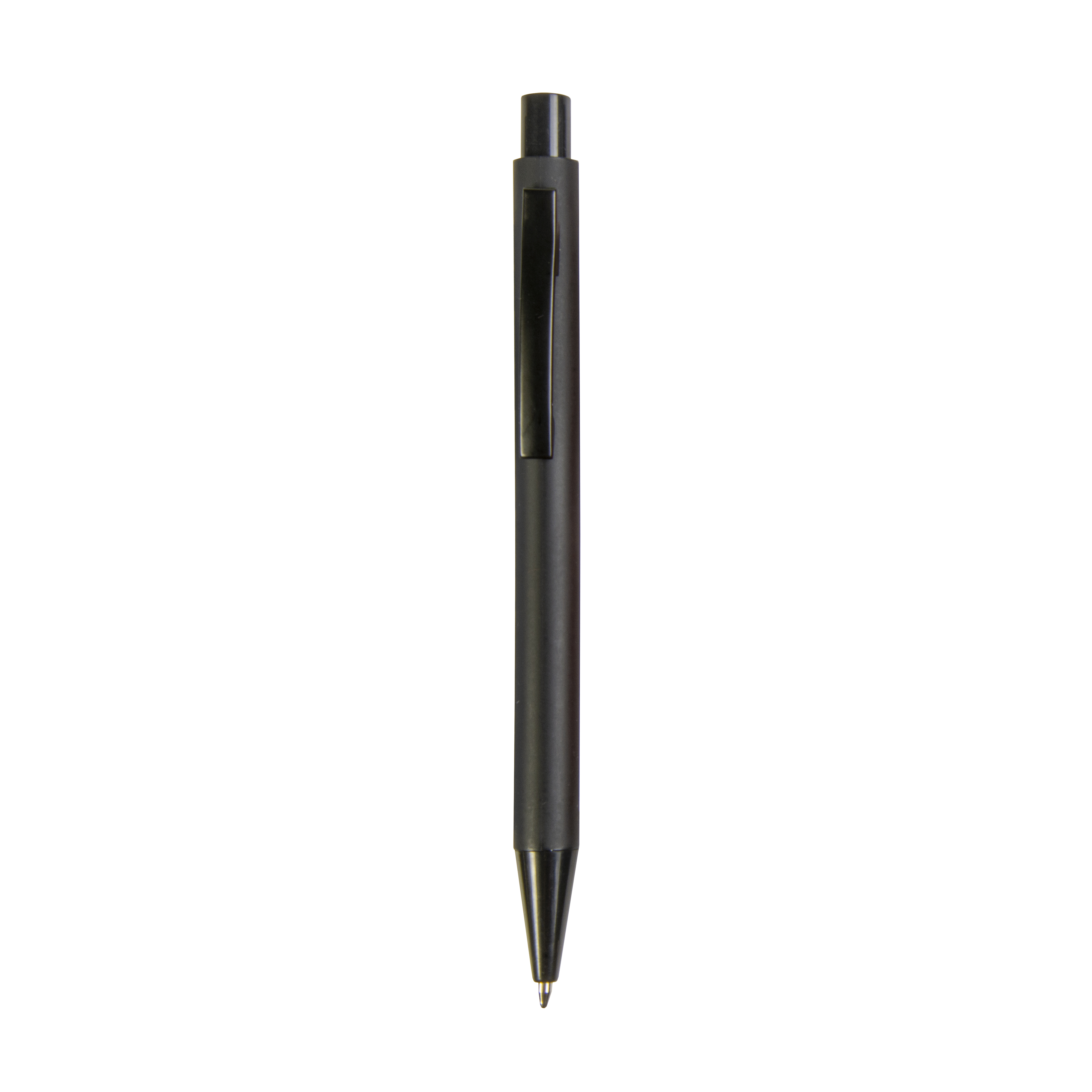 Plastic push botton pen with rubber and metal clip
