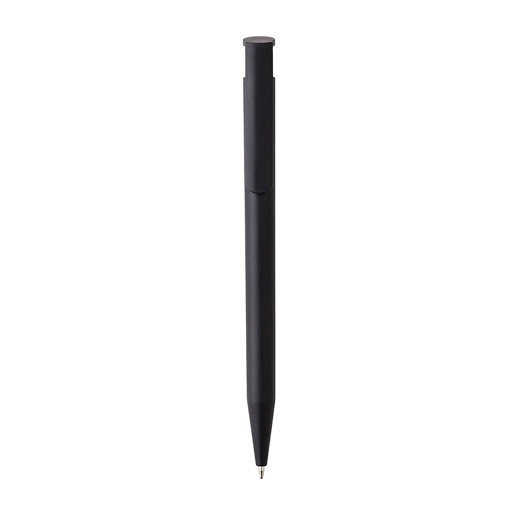 Plastic retractable pen. Bamboo insert