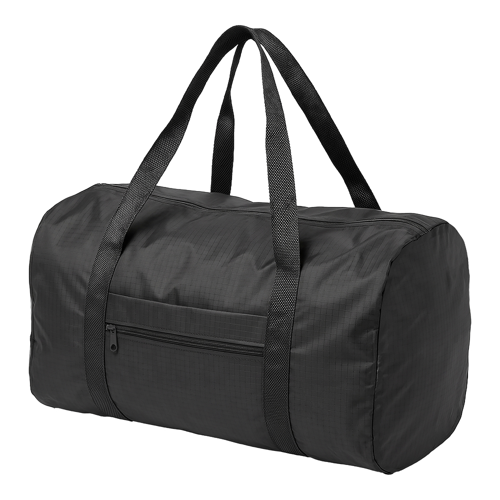 Duffle bag in 210D ripstop polyester, foldable into pocket