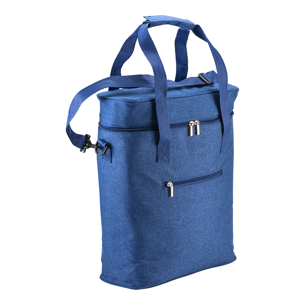 Cooler bag in r-pet melange with white PEVA interior
