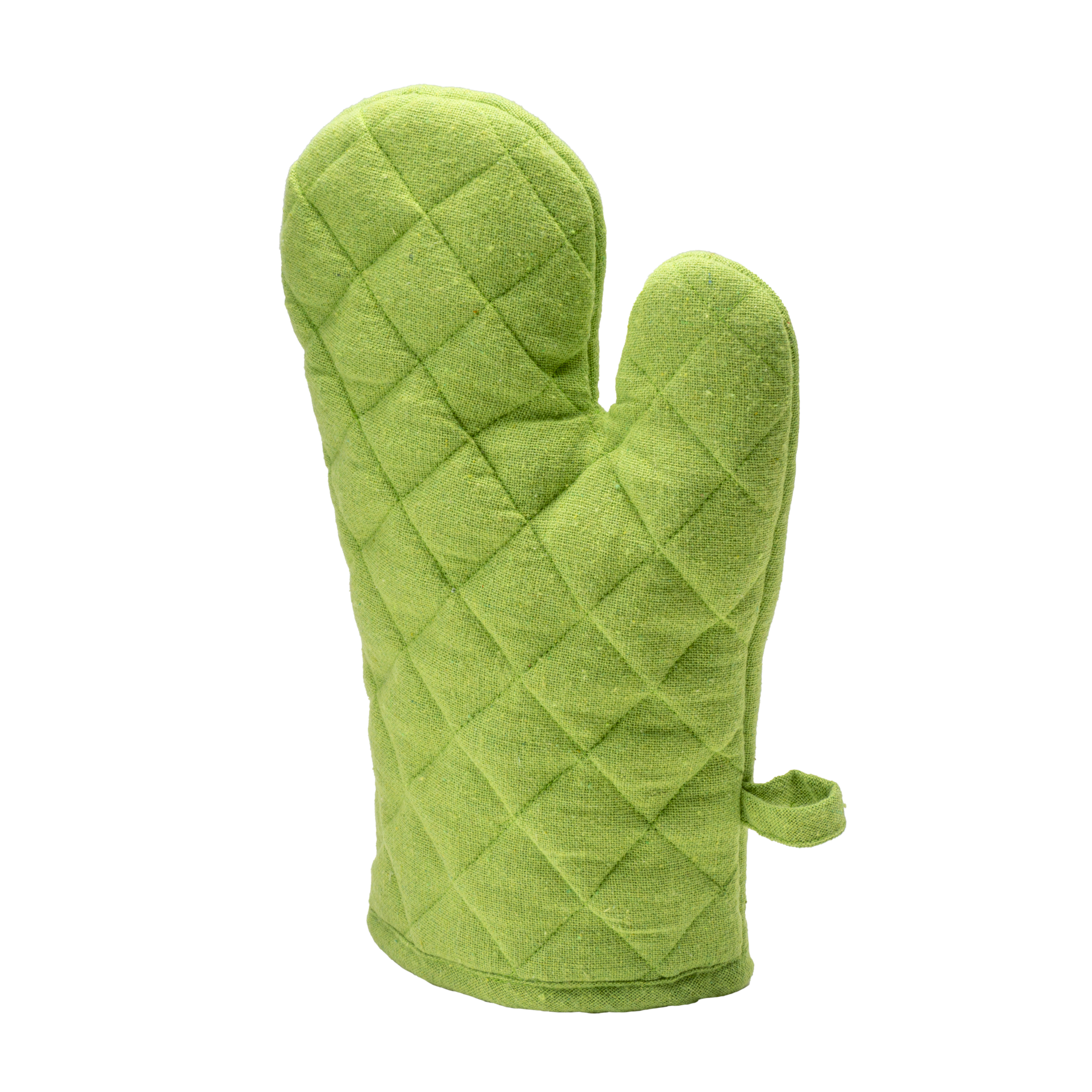 Recycled cotton kitchen oven glove with hooking loop