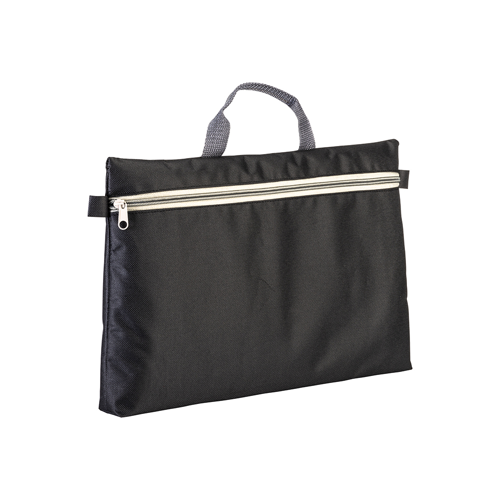 600d polyester document folder, with handle and zipper closure