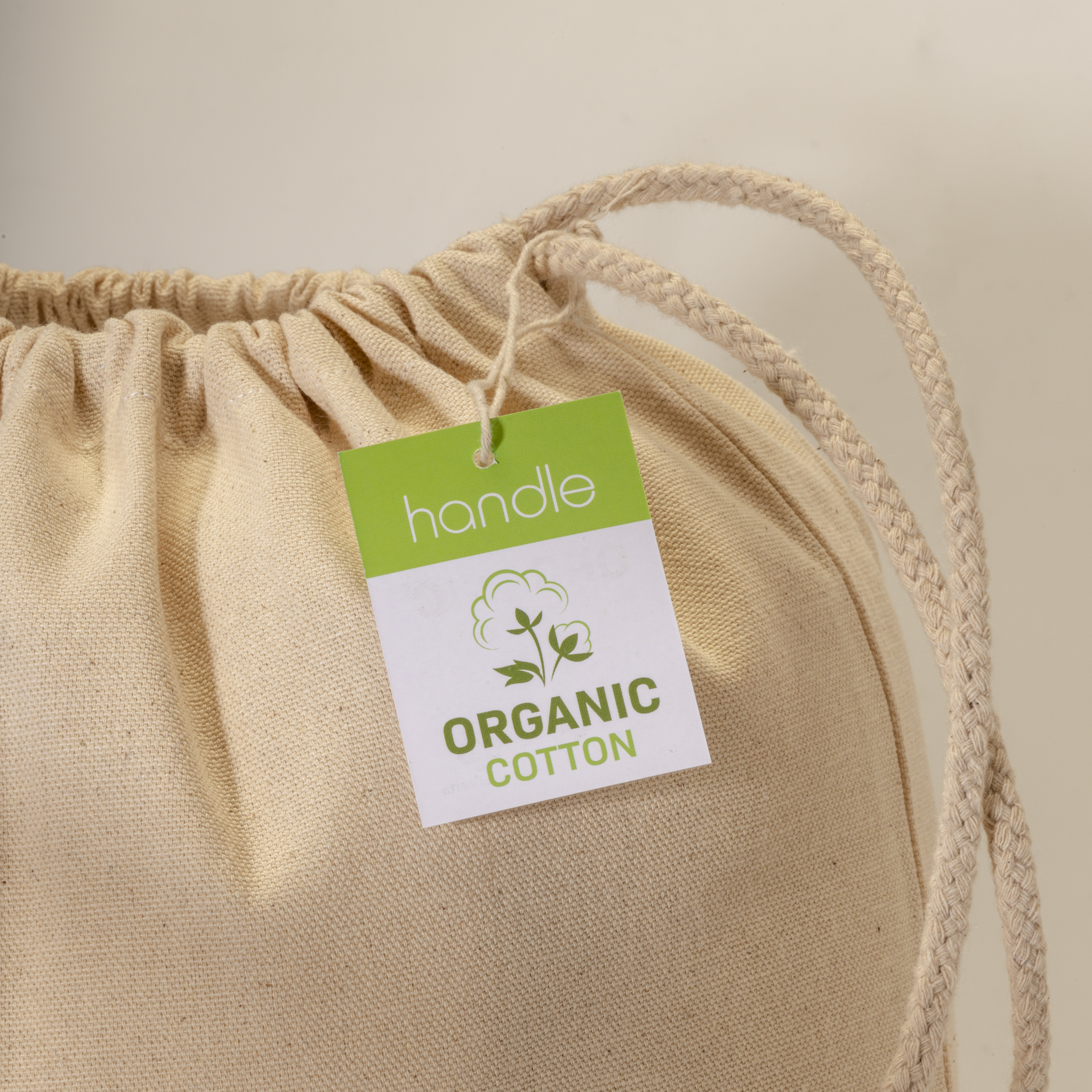 Rucsac din bumbac organic de 220 g/m², cu închidere cu șnur — fotografia 4