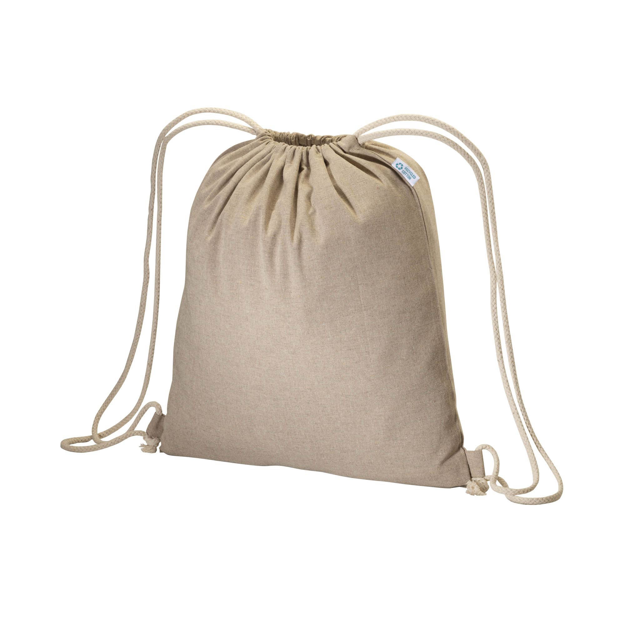 Rucsac din bumbac reciclat de 180 g/m², cu închidere cu șnur