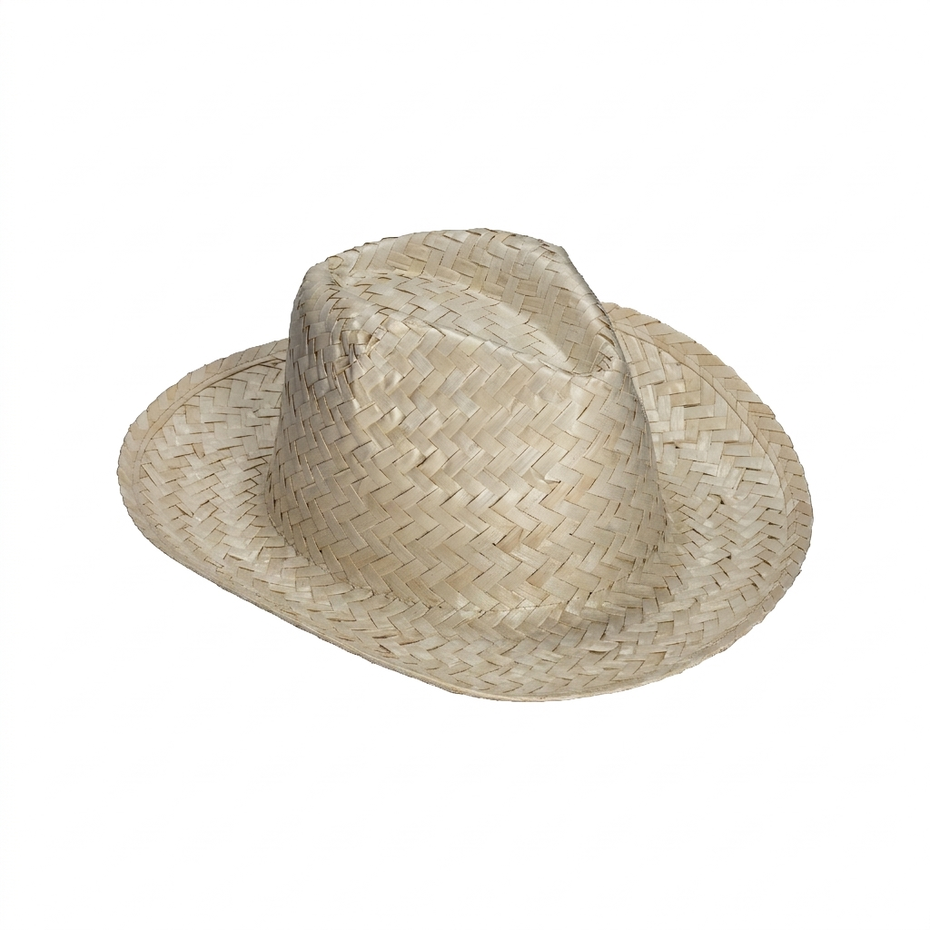Straw hat without elastic band