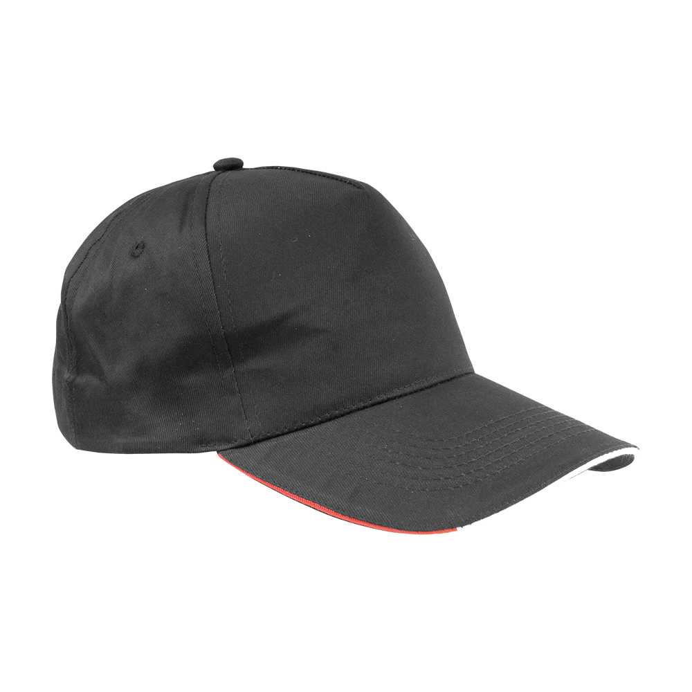 Cotton 5-panel cap with three-colour piping and Italian flag embroidery on the strap