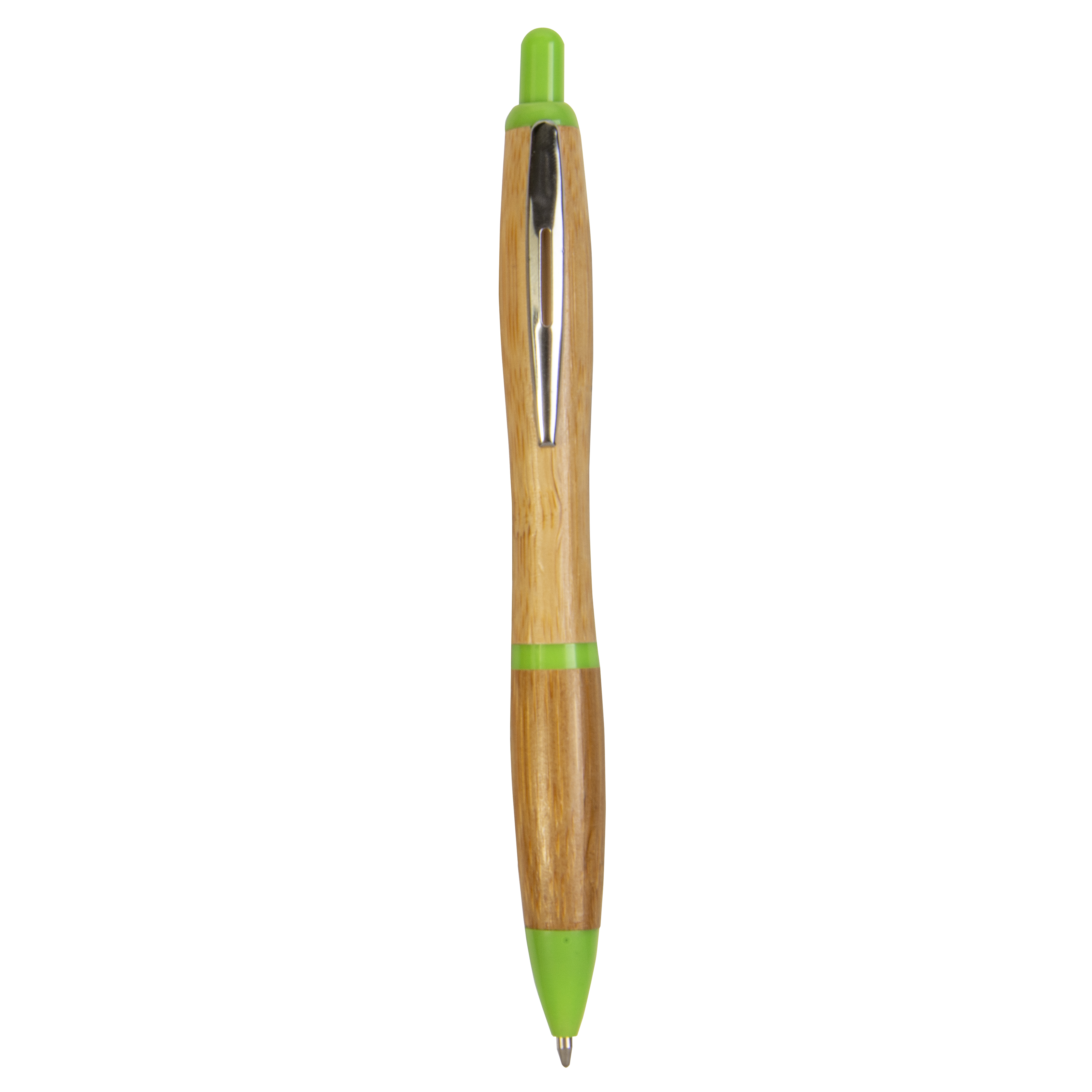 Push button ball pen in bamboo with chrome fittings