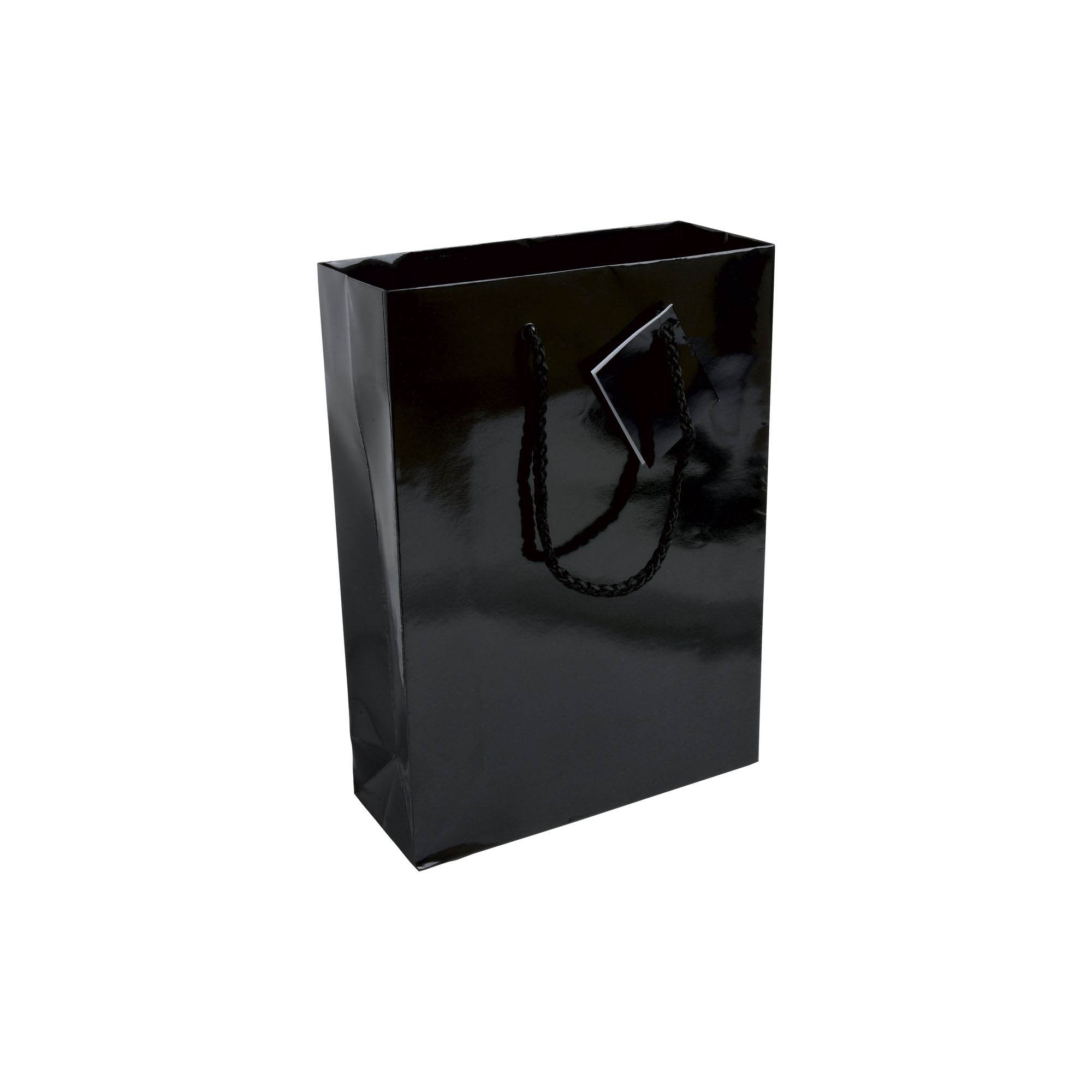 157 g/m2 laminated paper shopping bag with gusset and bottom reinforcement, string handles
