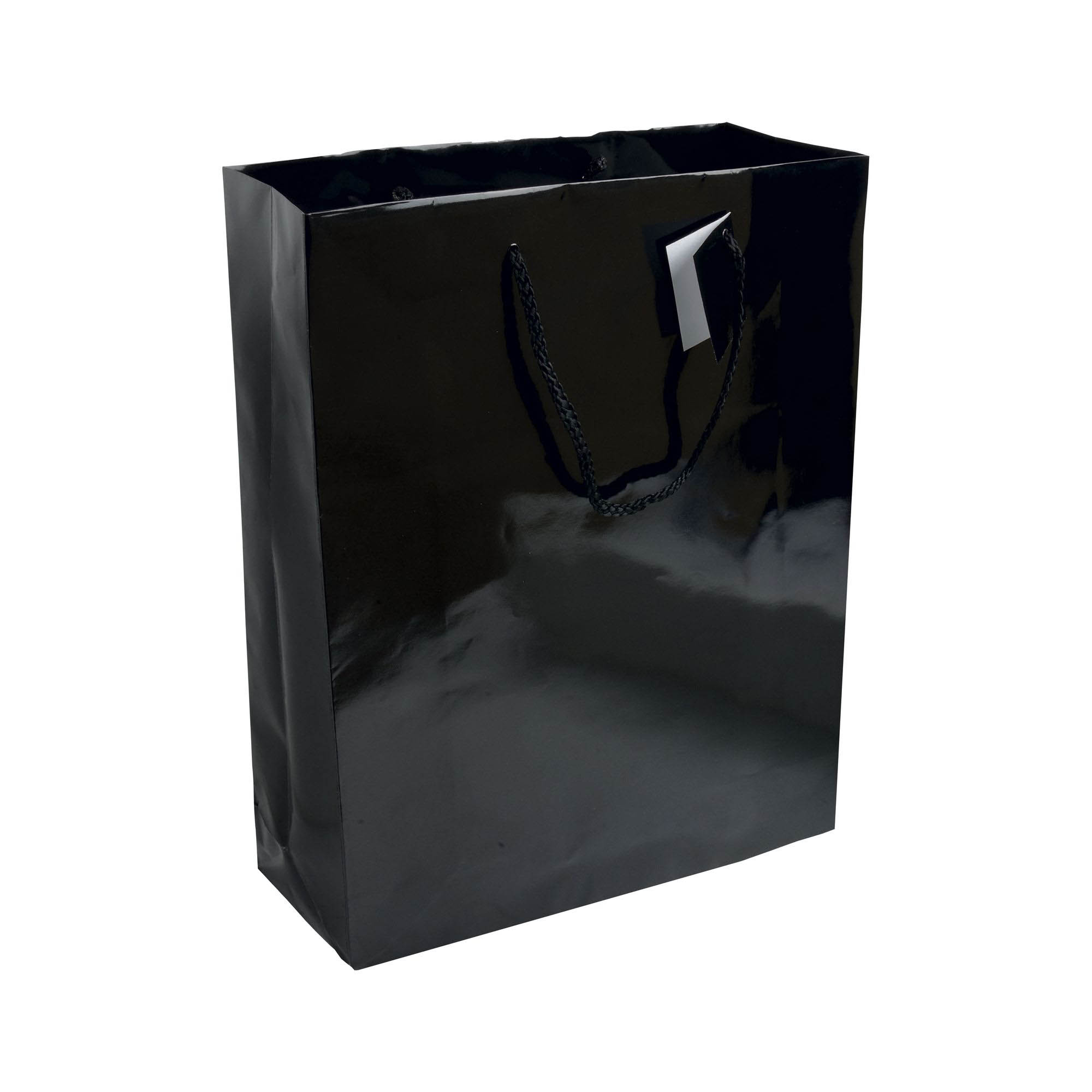 157 g/m2 laminated paper shopping bag with gusset and bottom reinforcement, string handles