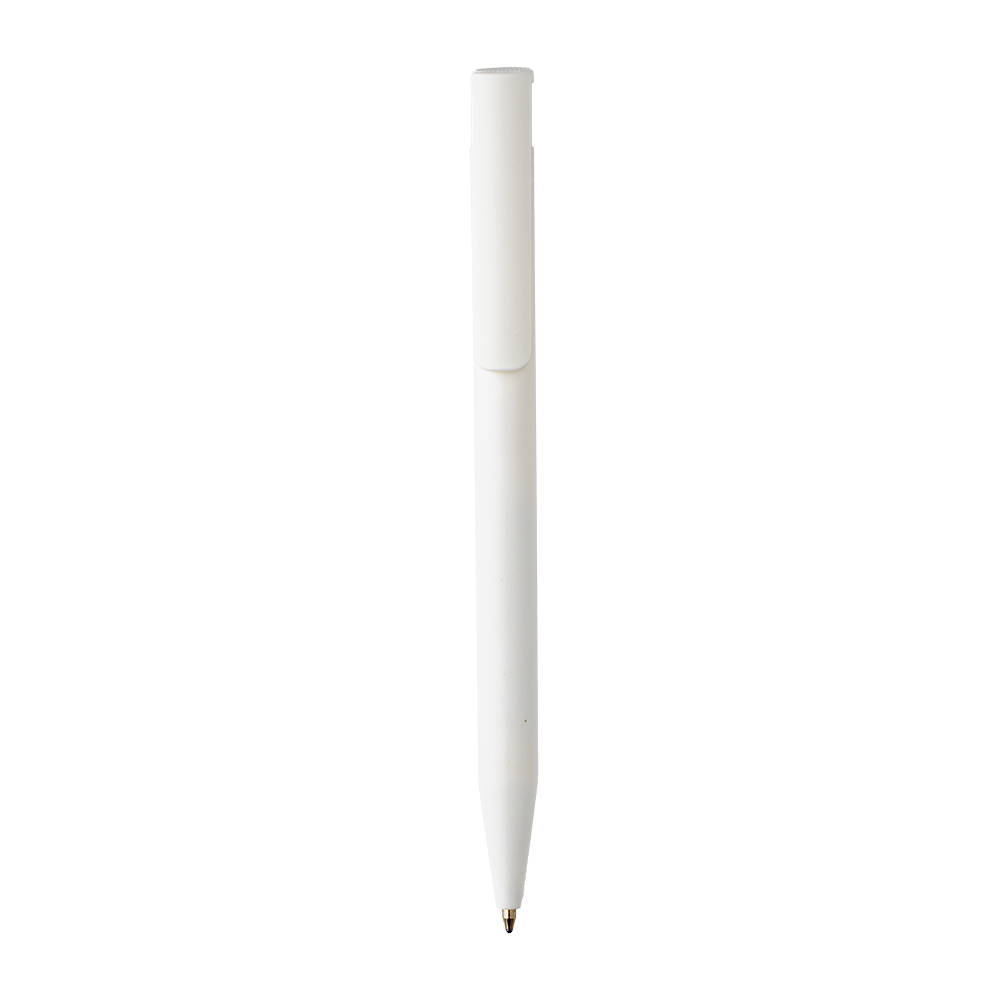 Plastic retractable pen. Metallic coloured insert
