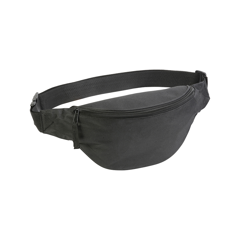 600 D Polyester slim, 1 pocket, with adjustable waist strap and clip closure