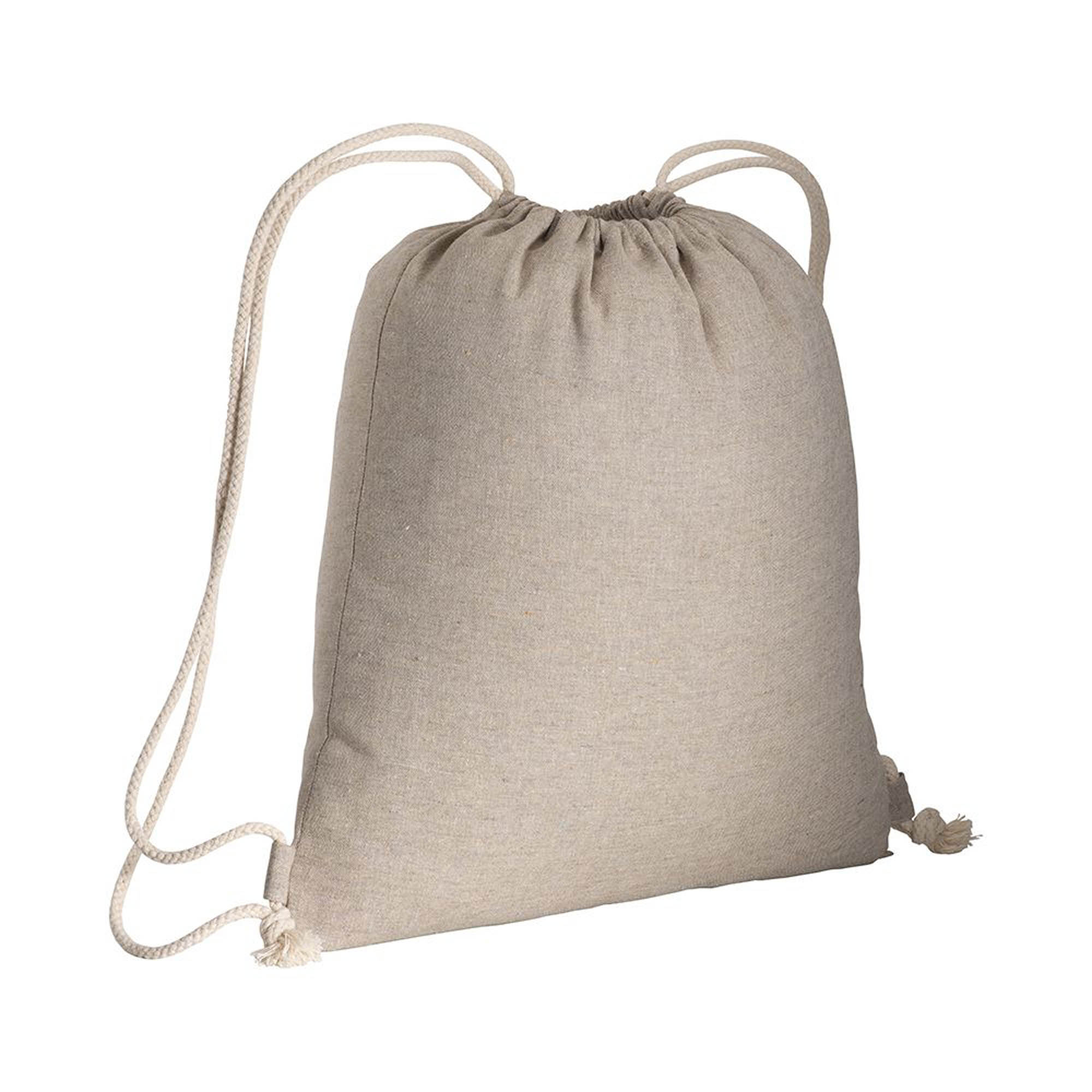 Rucsac din bumbac reciclat, cu șnur, de 150 g/m²
