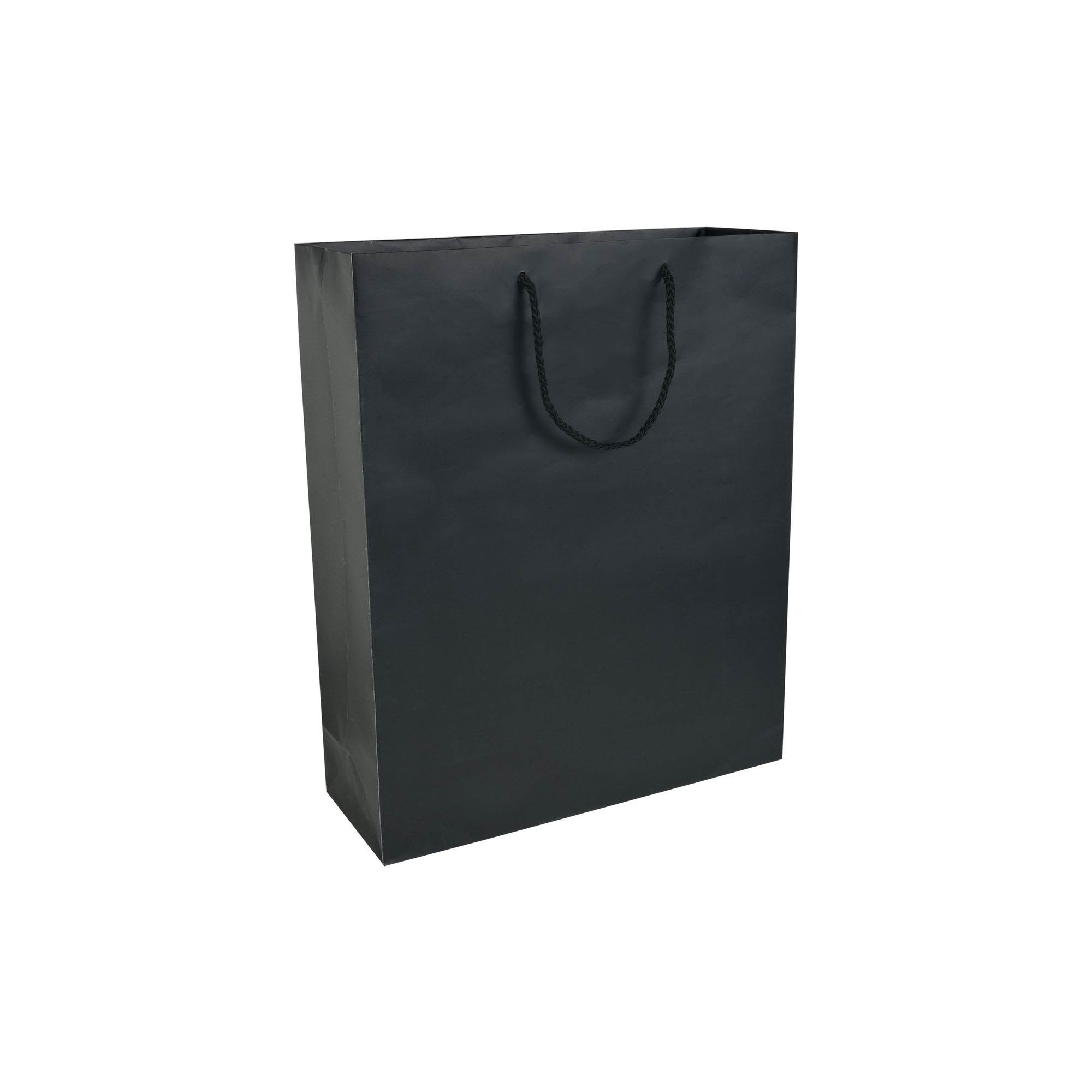 157 g/m2 matte laminated paper shopping bag with gusset and bottom reinforcement