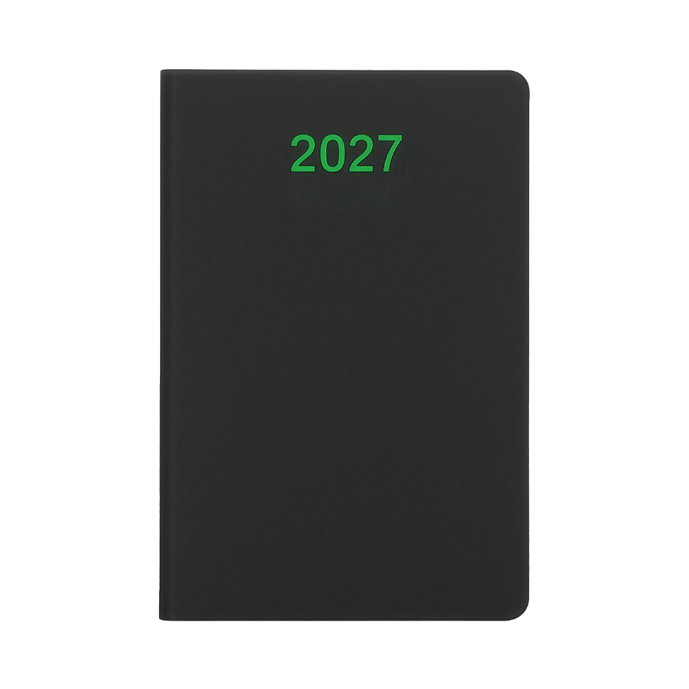 Daily planner 2027. Soft cover in soft PU with colored page edges