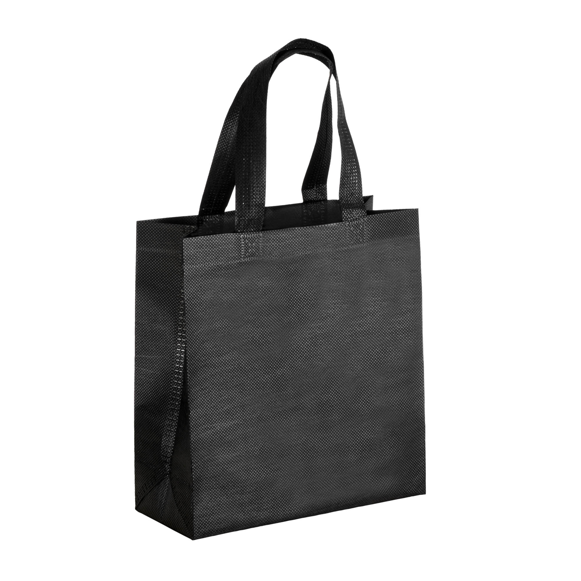 Shopper bag made of 80 g/m&sup2; recycled PET (TNT R-PET) heat-sealed