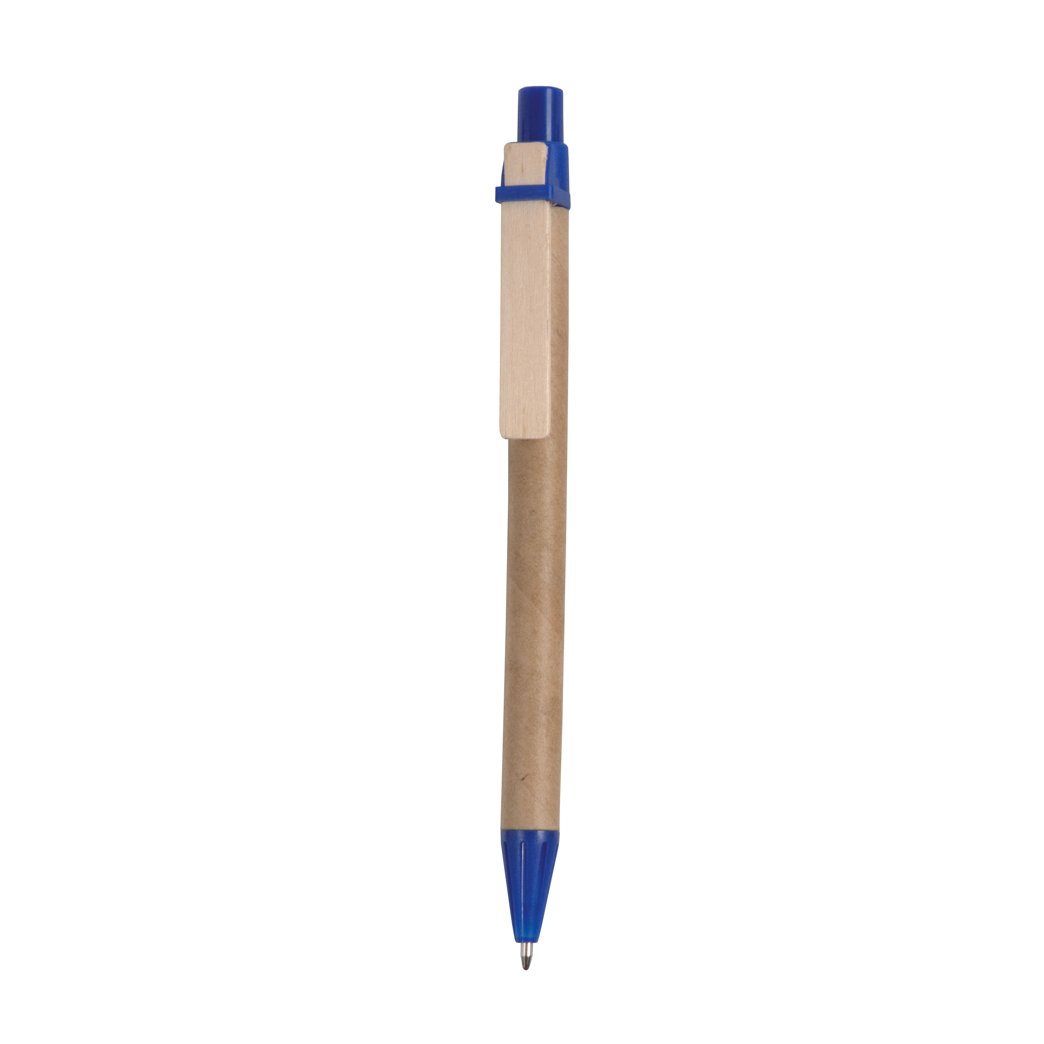 Cardboard snap pen with wooden clip