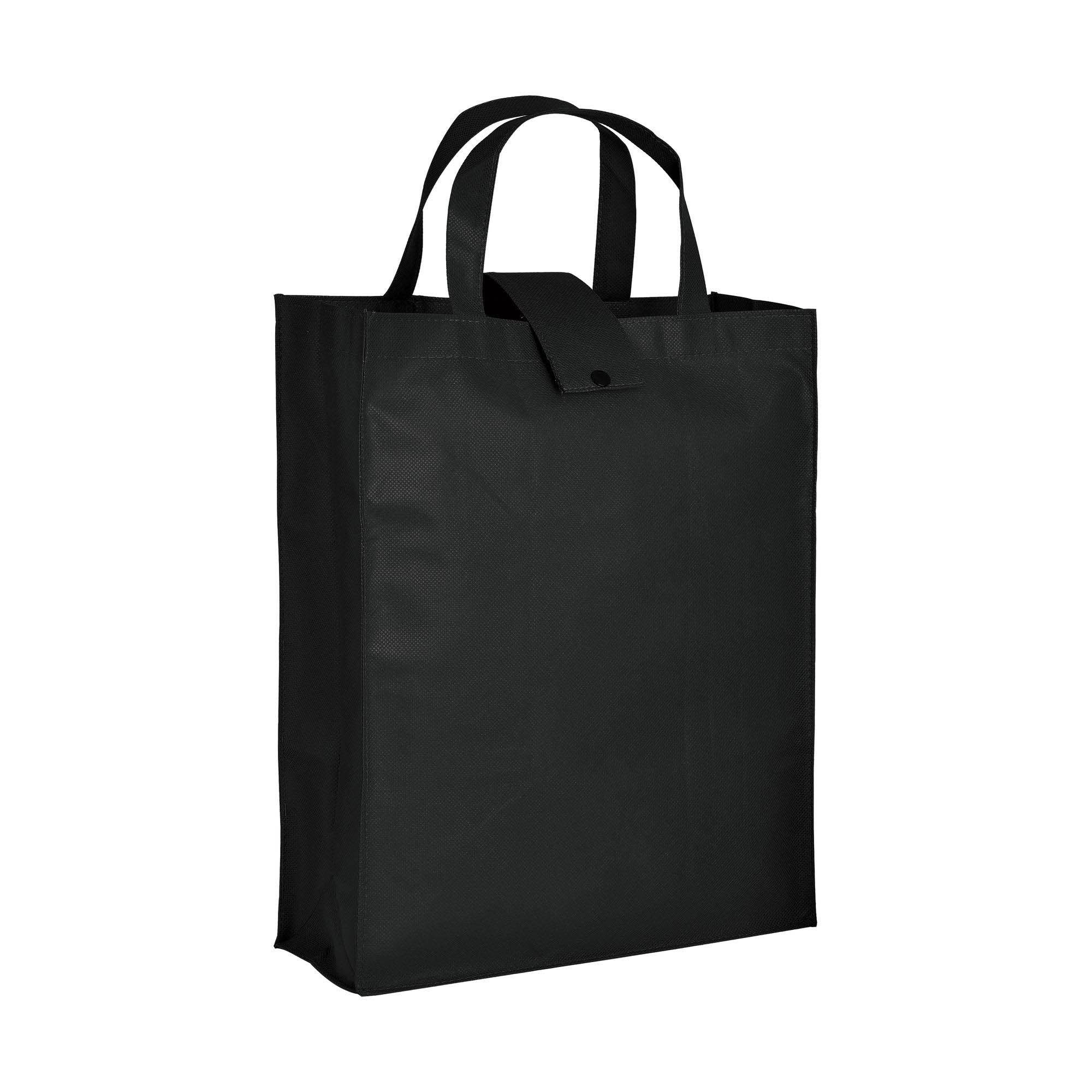 80 g/m2 non-woven fabric foldable shopping bag with gusset and short handles