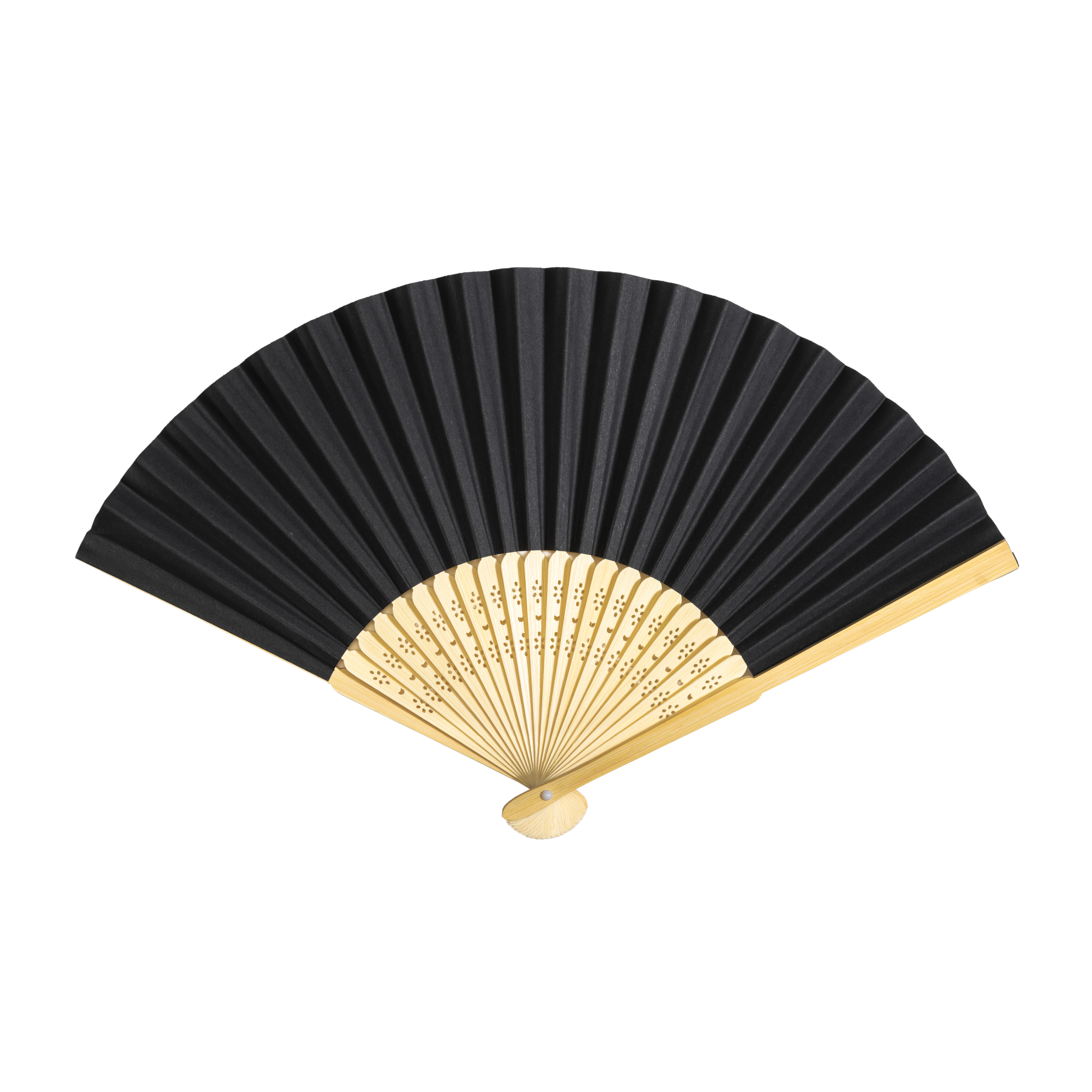 Paper fan with bamboo handle