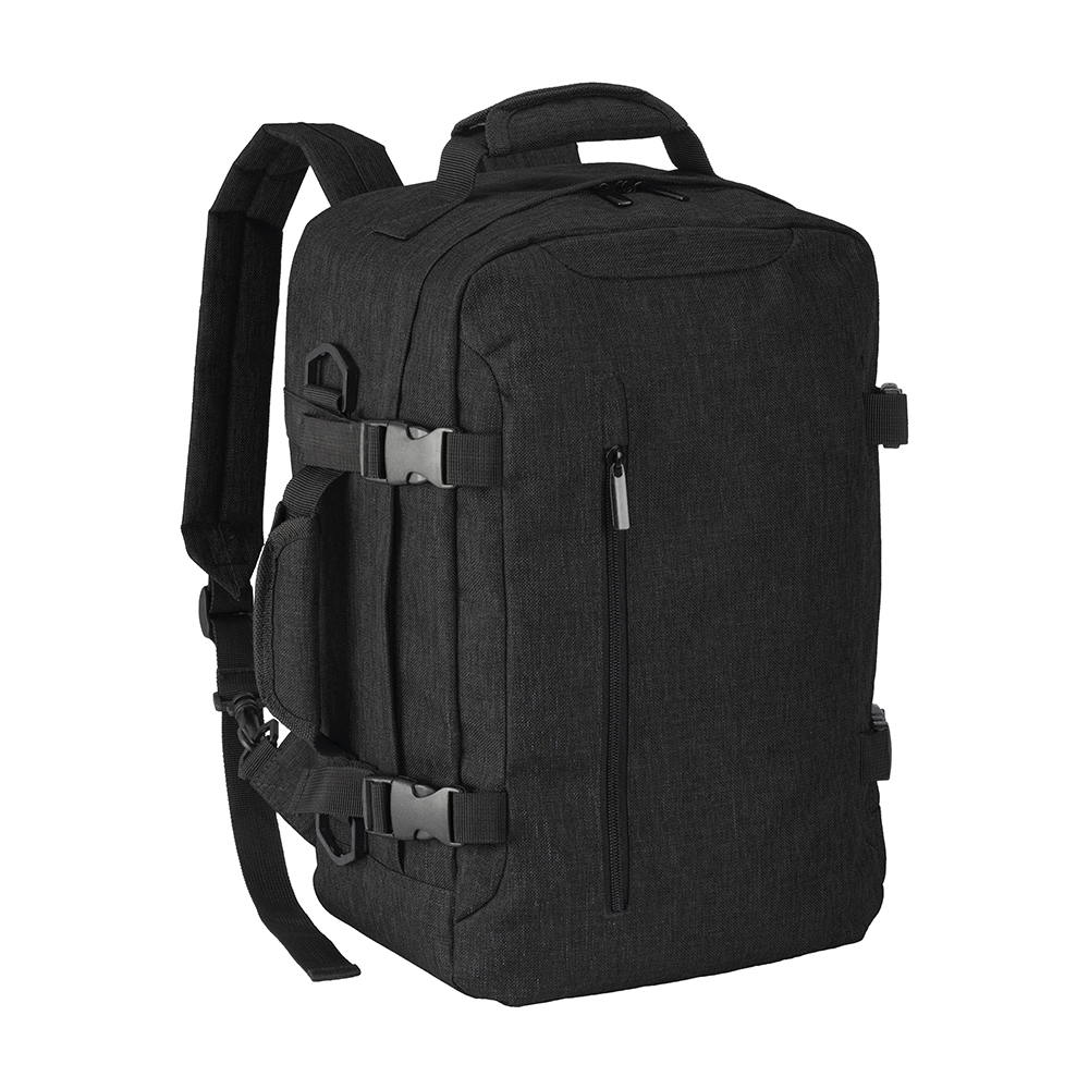 Cabin size travel backpack with laptop holder (15) in 900D melange polyester