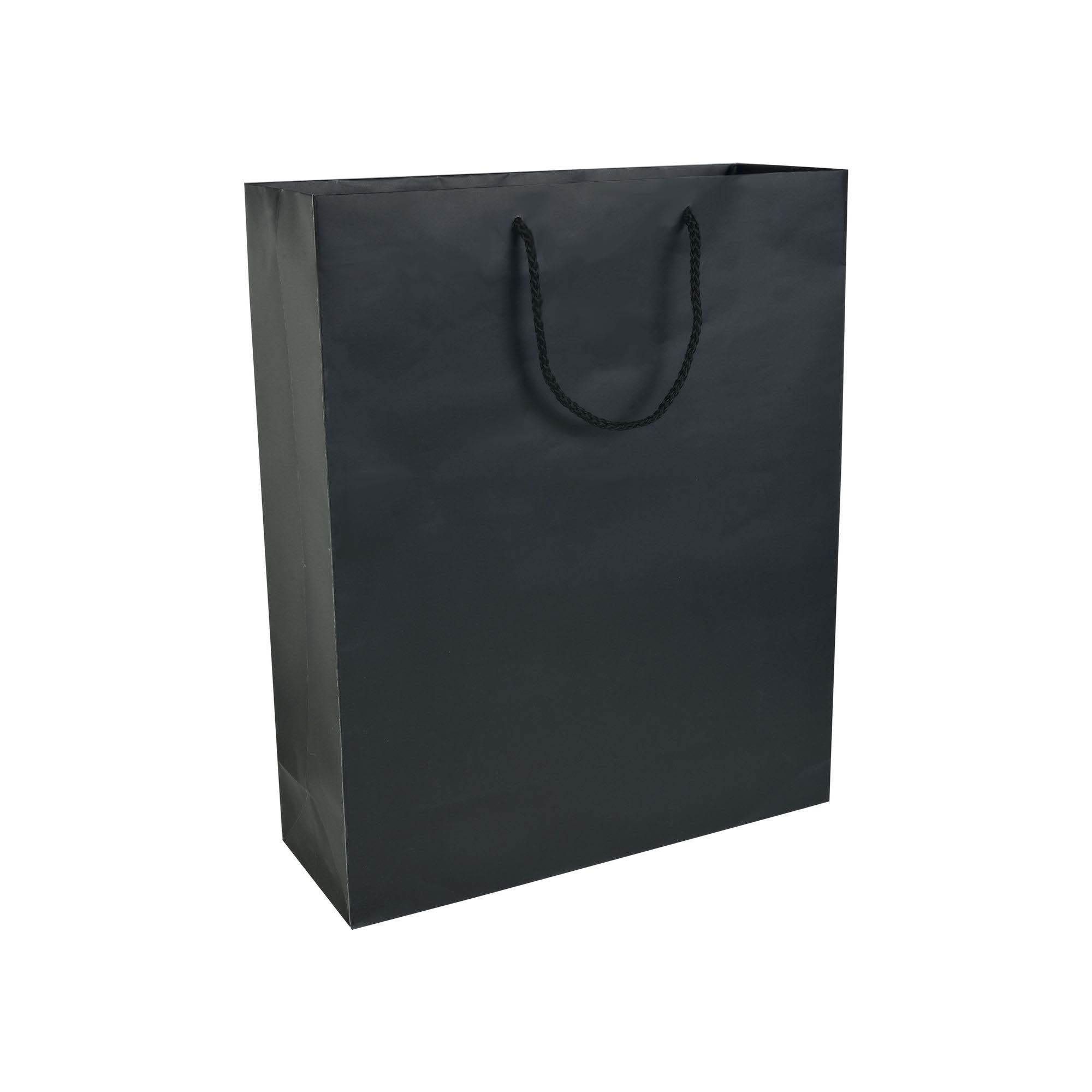 157 g/m2 matte laminated paper shopping bag with gusset and bottom reinforcement