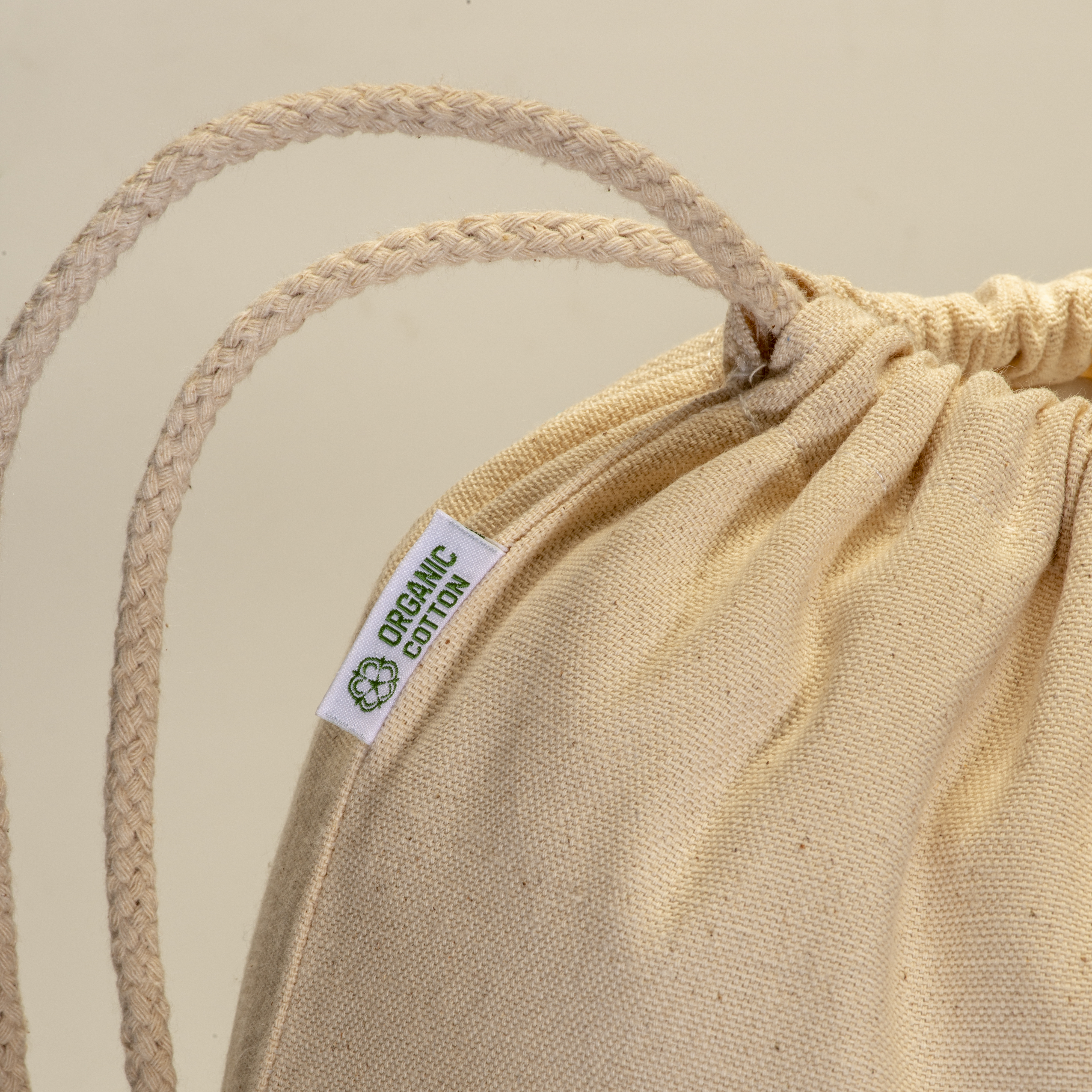 Rucsac din bumbac organic de 220 g/m², cu închidere cu șnur — fotografia 5