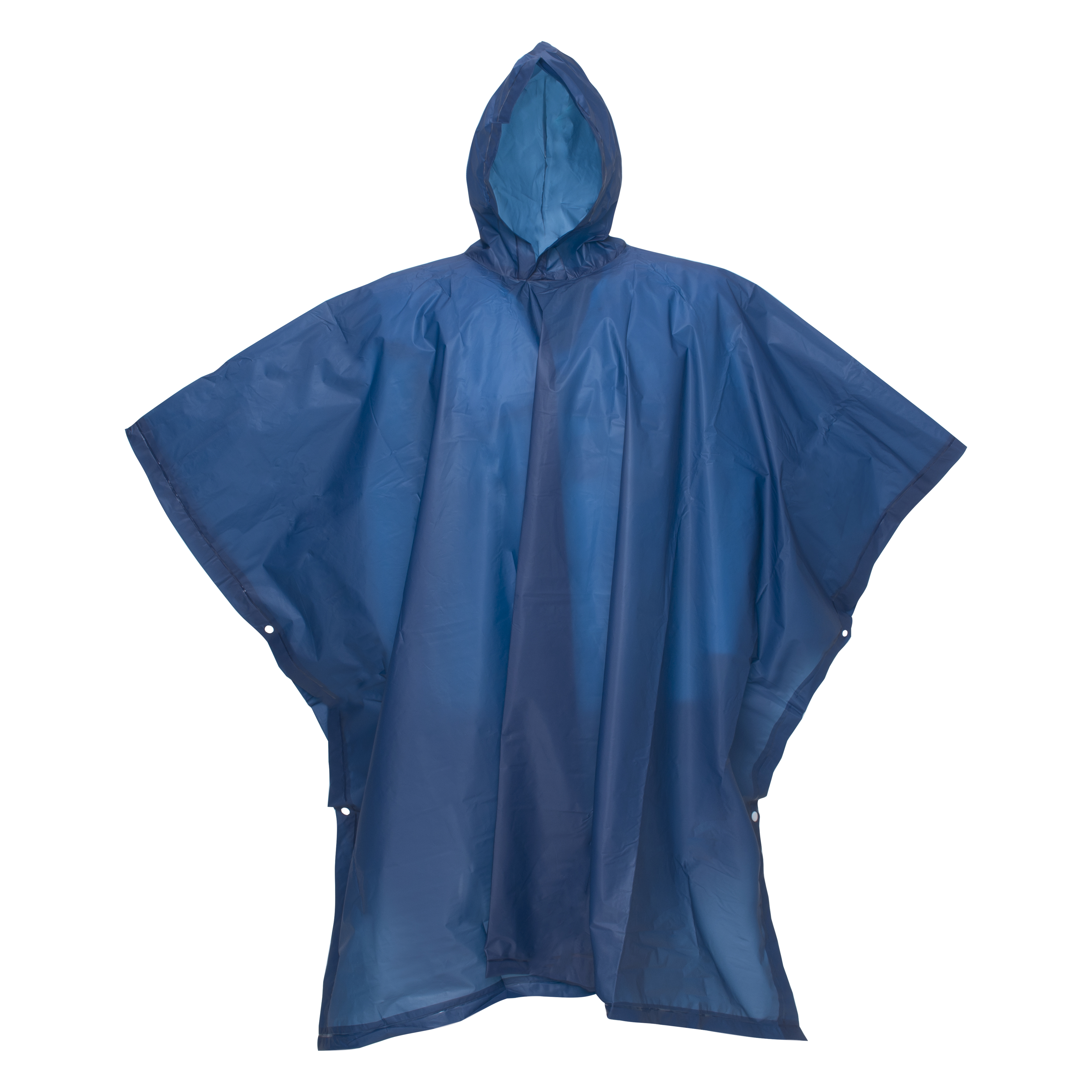 Waterproof poncho made of recycled PEVA. Inserted in recycled PET pouch with graphics