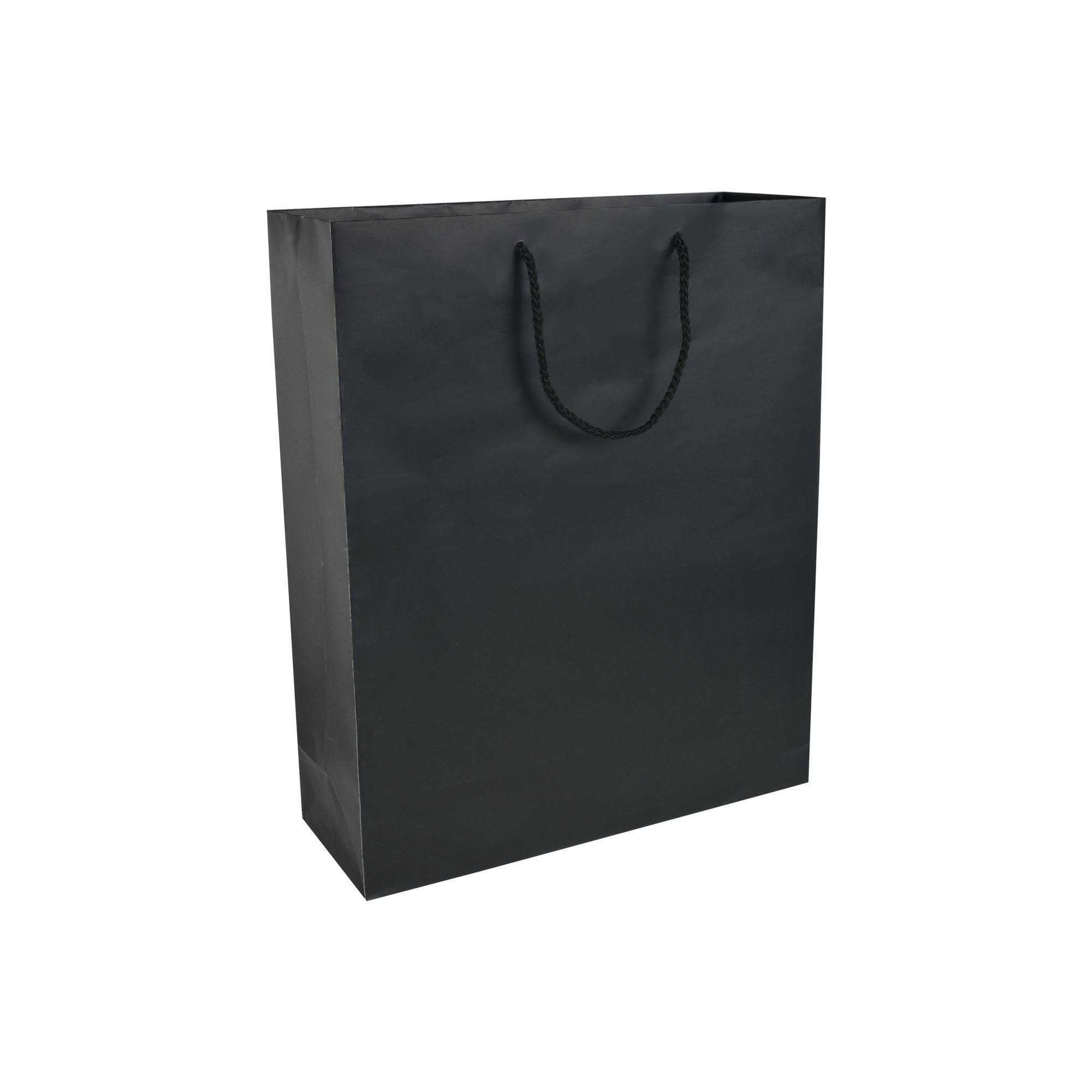157 g/m2 matte laminated paper shopping bag with gusset and bottom reinforcement
