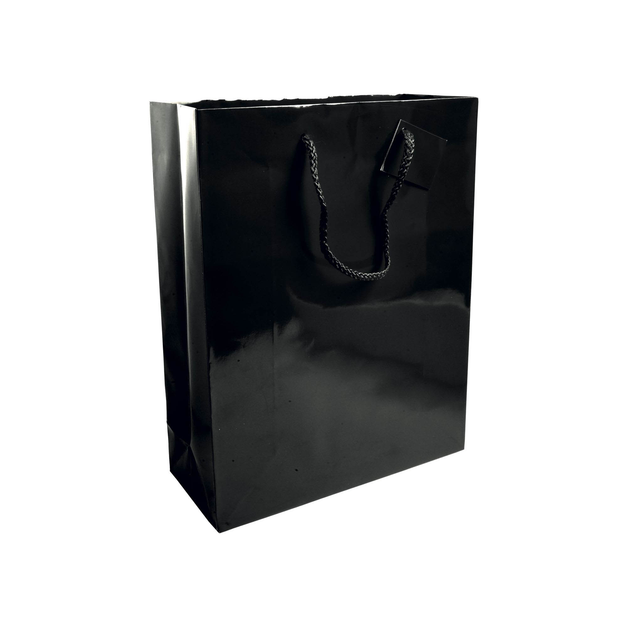 157 g/m2 laminated paper shopping bag with gusset and bottom reinforcement, string handles