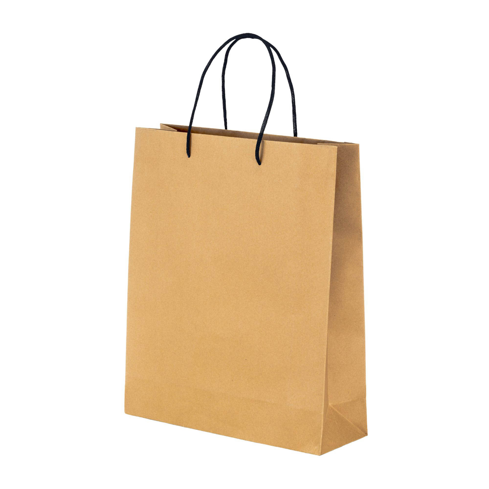 150 g/m2 recycled paper bag with gusset and short colored handles