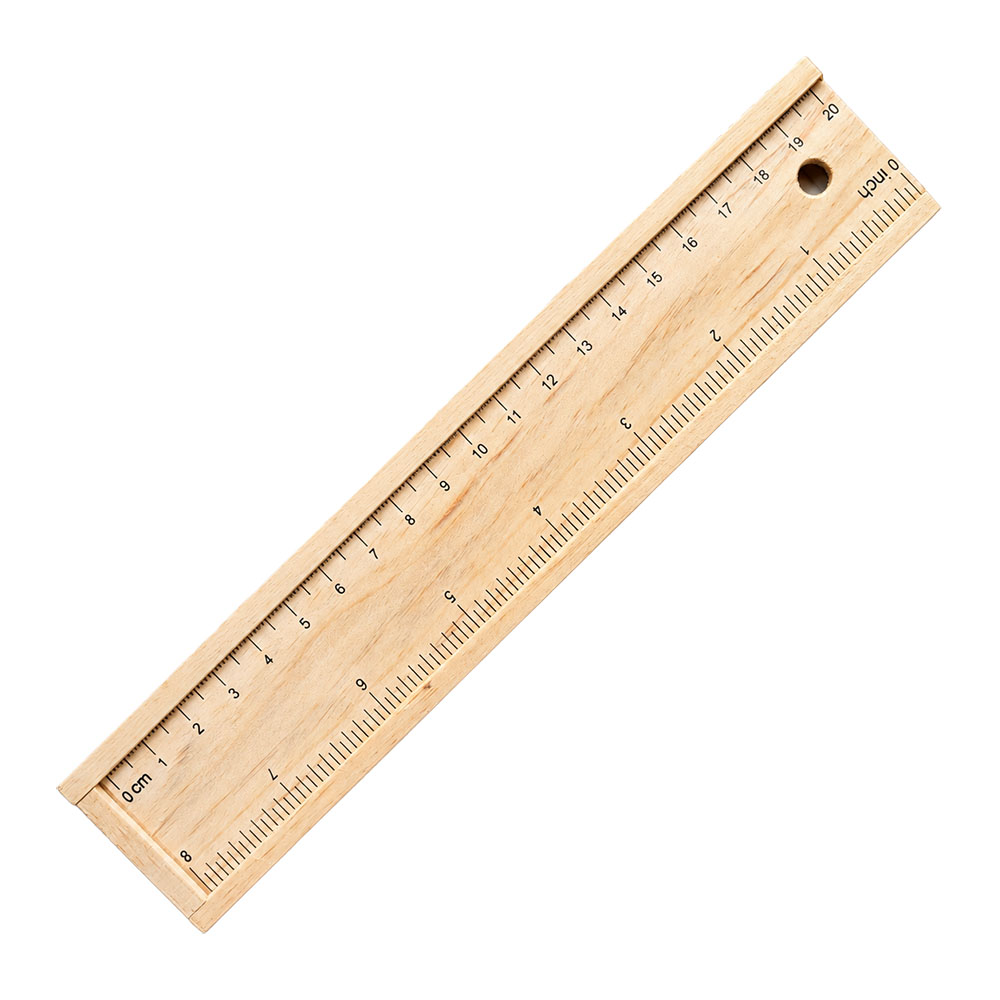 Wooden box containing 12 wooden colouring pencils with hexagonal cross-sections