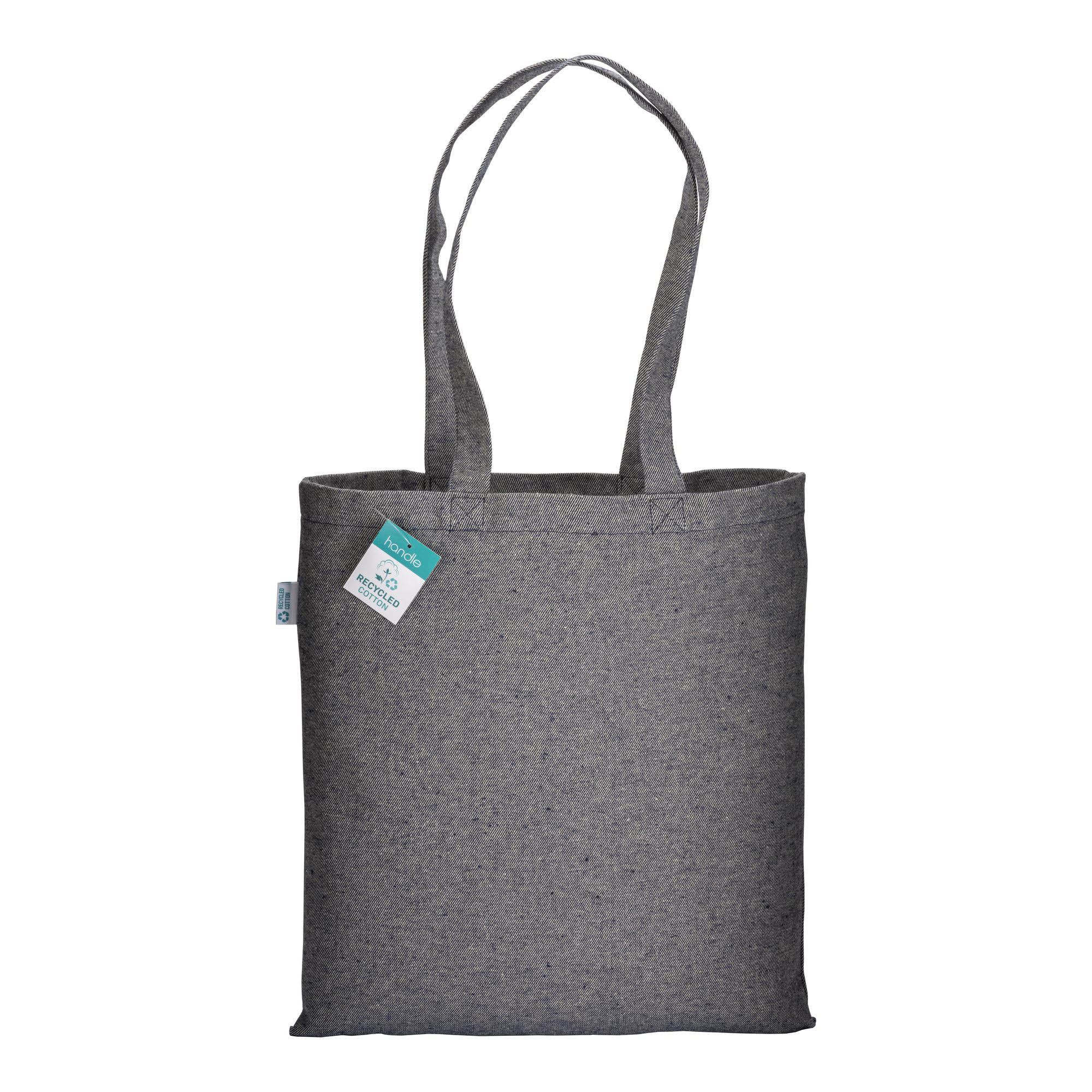 Pungă de cumpărături din bumbac reciclat, 280 g/m², cu mânere lungi — fotografia 2