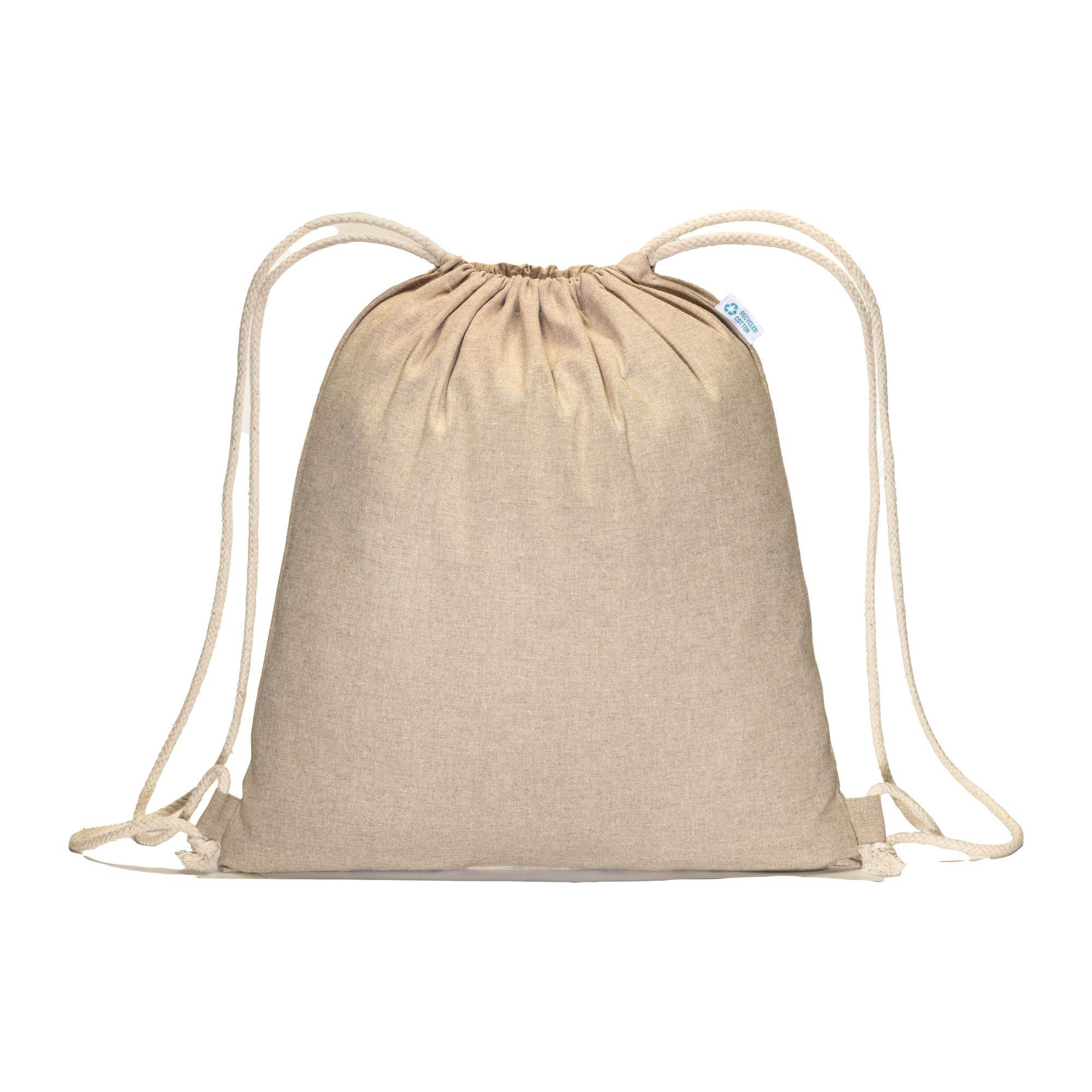 Rucsac din bumbac reciclat de 180 g/m², cu închidere cu șnur — fotografia 2