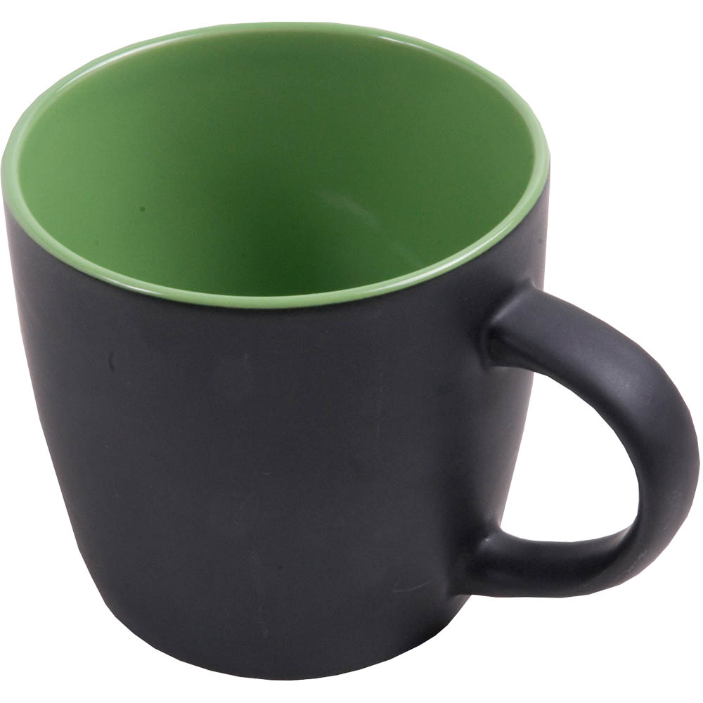 Ceramic black mug with interior colored (box) (0.35 L)